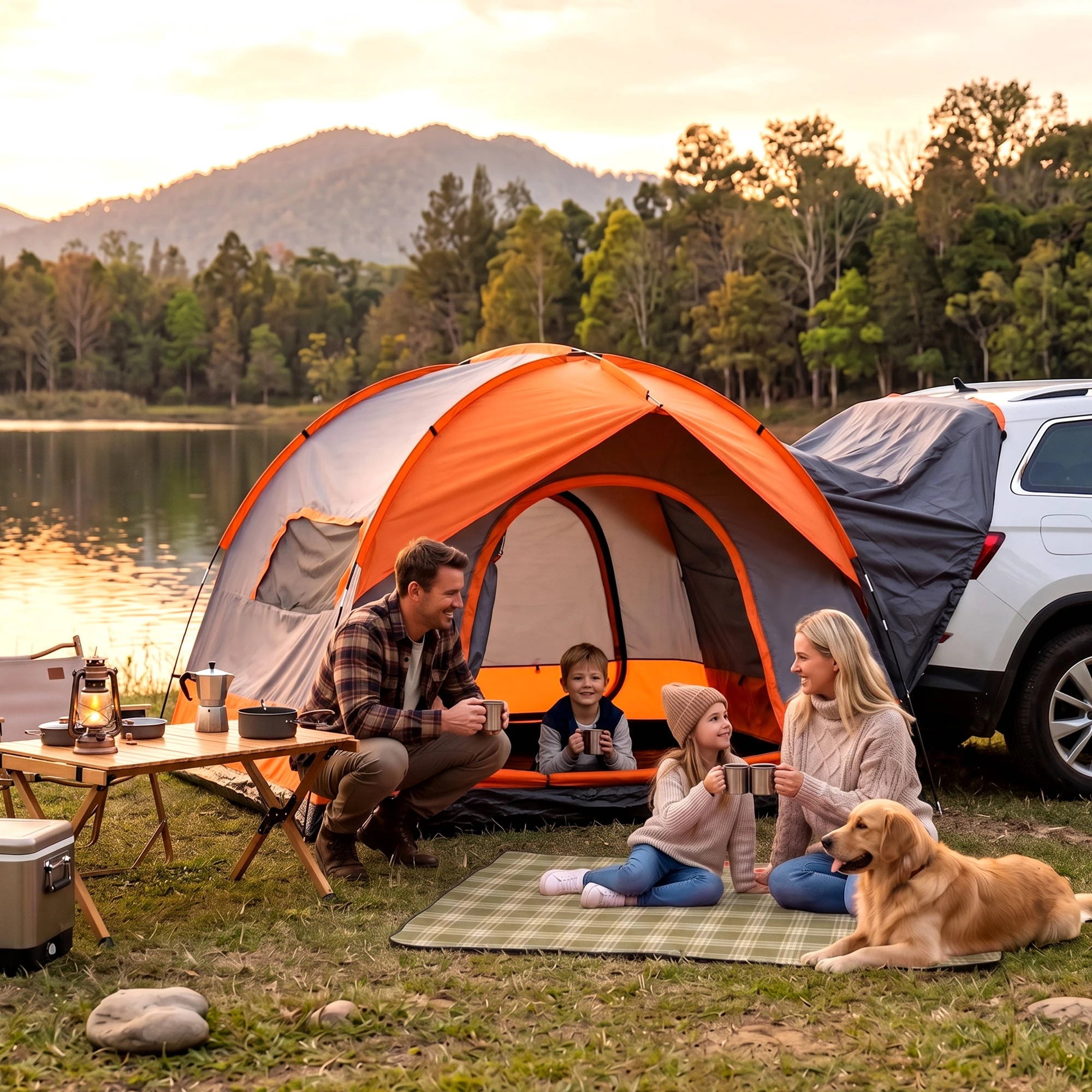 7 Weisshorn Camping Tent SUV Family Camping Car Tent 6-8 Person 250cm - Orange, 7 of 8