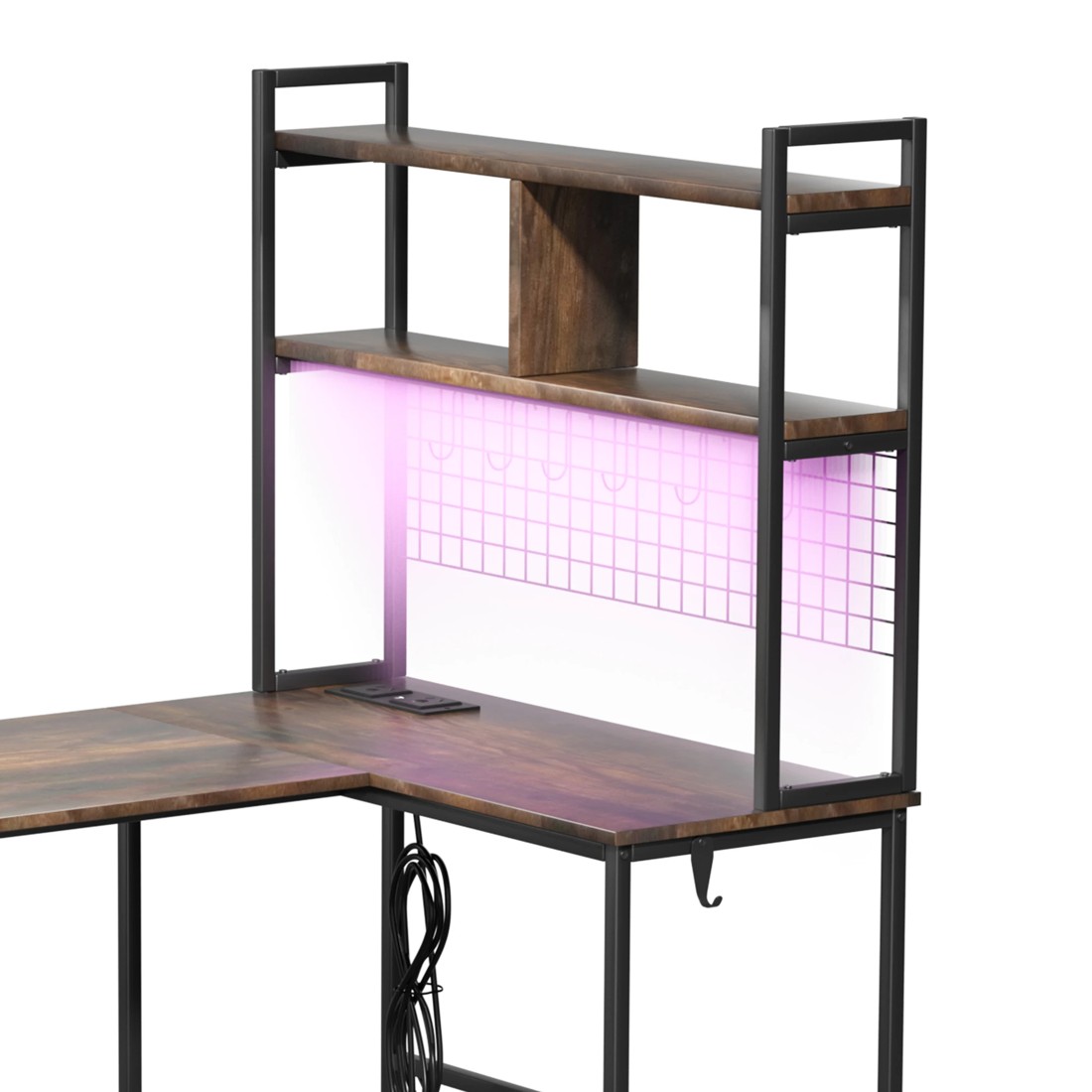2 Levede L-shaped Led Computer Desk Brown
 - Brown
 - Brown
 - brown, 2 of 4
