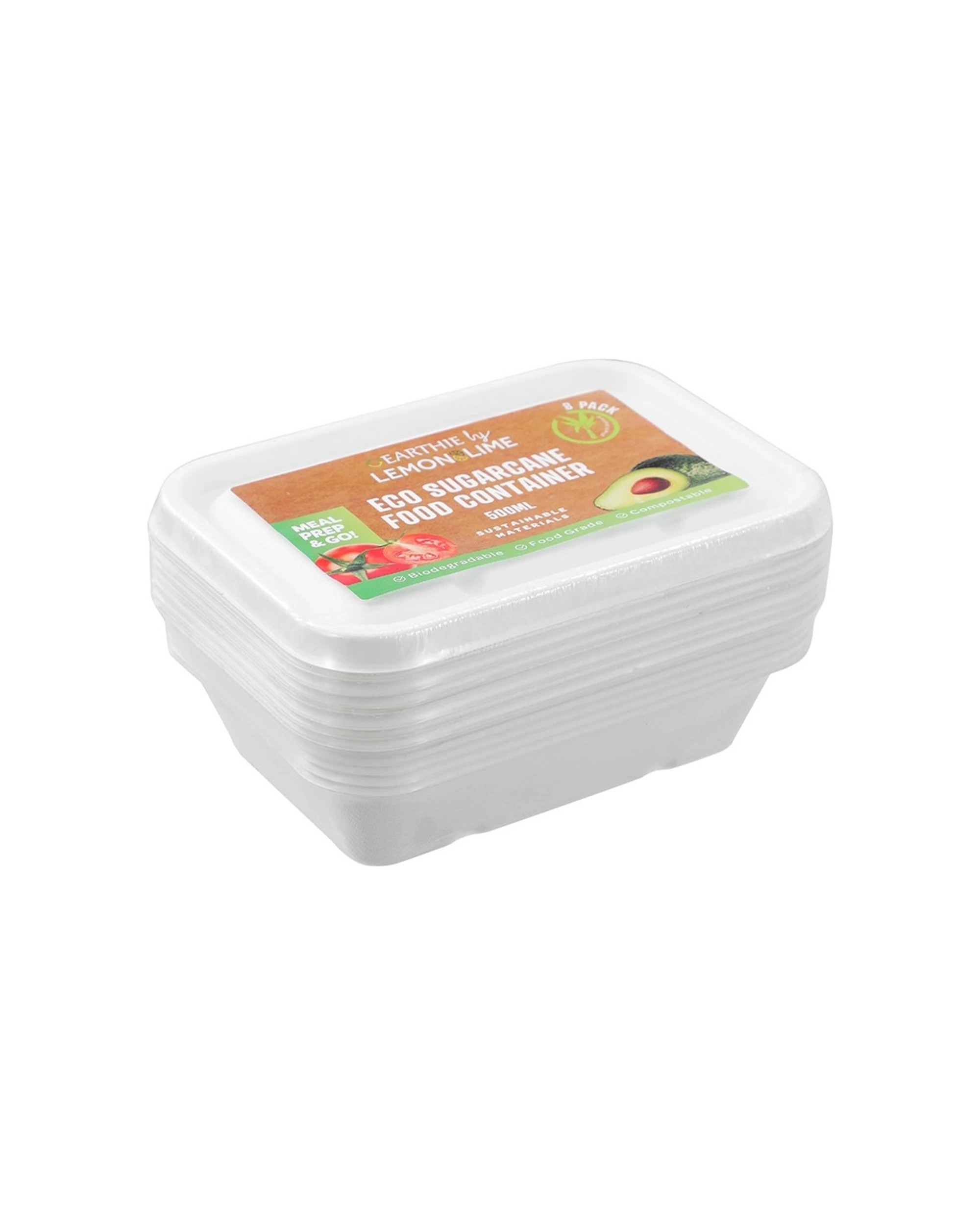 4 Lemon & Lime 12x 8pc Eco Sugarcane Food Container Set 500Ml Biodegradable Set - Multi, 4 of 6