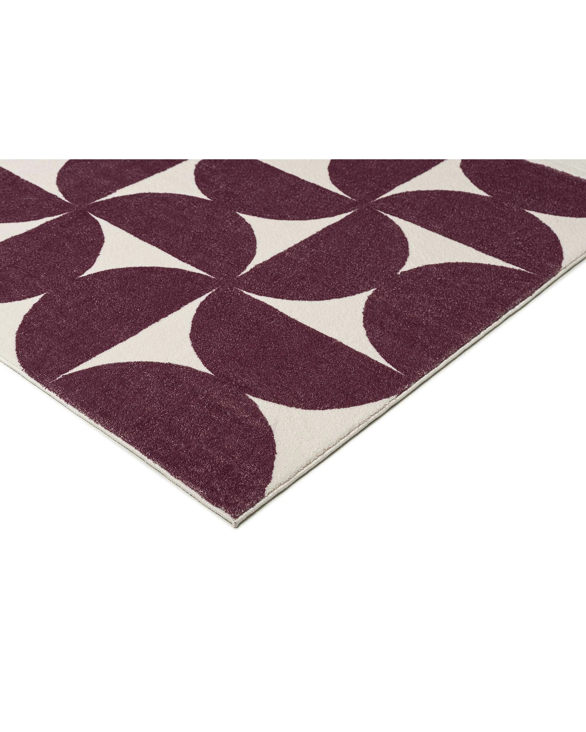 4 Loopsie Hidcote Geometric Washable Rug-400cm x 300cm - Burgundy, 4 of 7