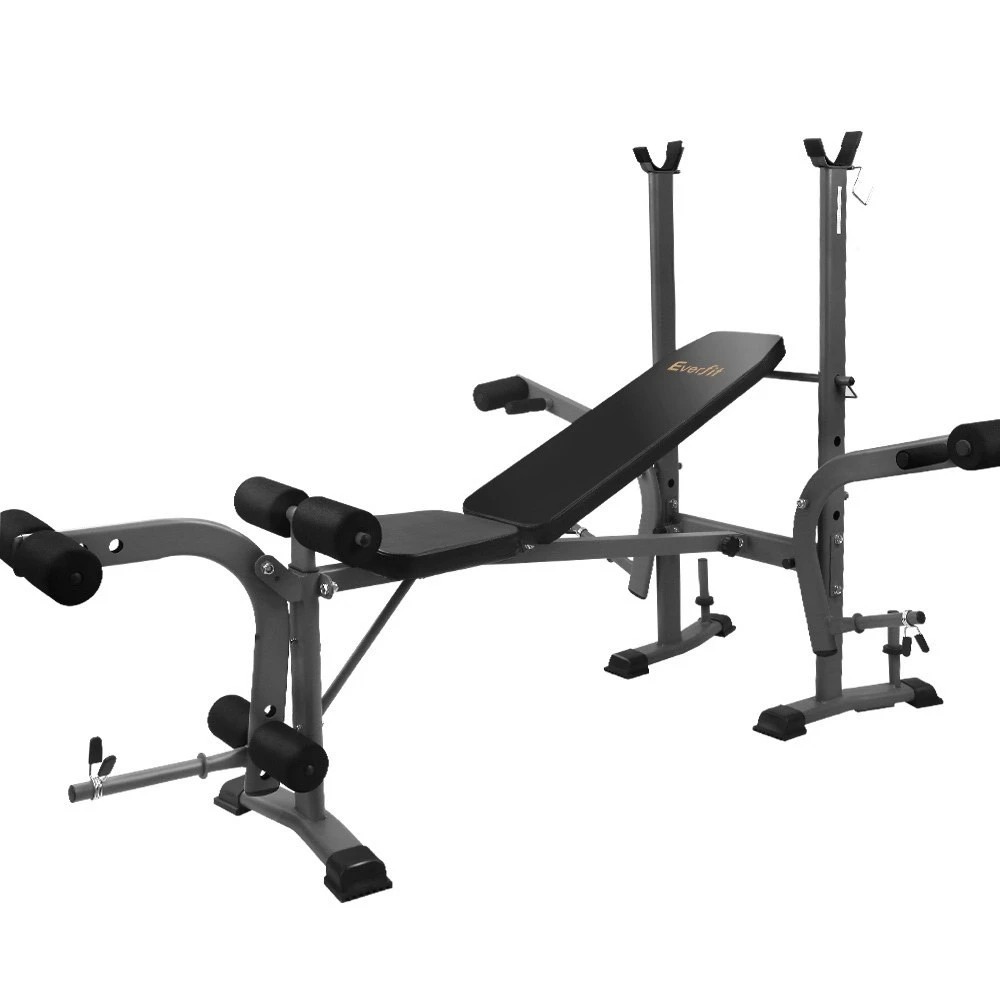 1 Everfit Weight Bench 8 in 1 Bench Press Adjustable Home Gym Station 200kg - Dark Grey, 1 of 8