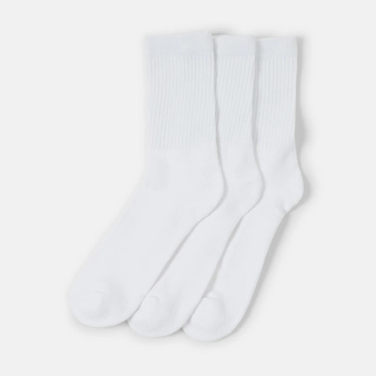 1 3 Pack Crew Sport Socks WHITE, 1 of 3