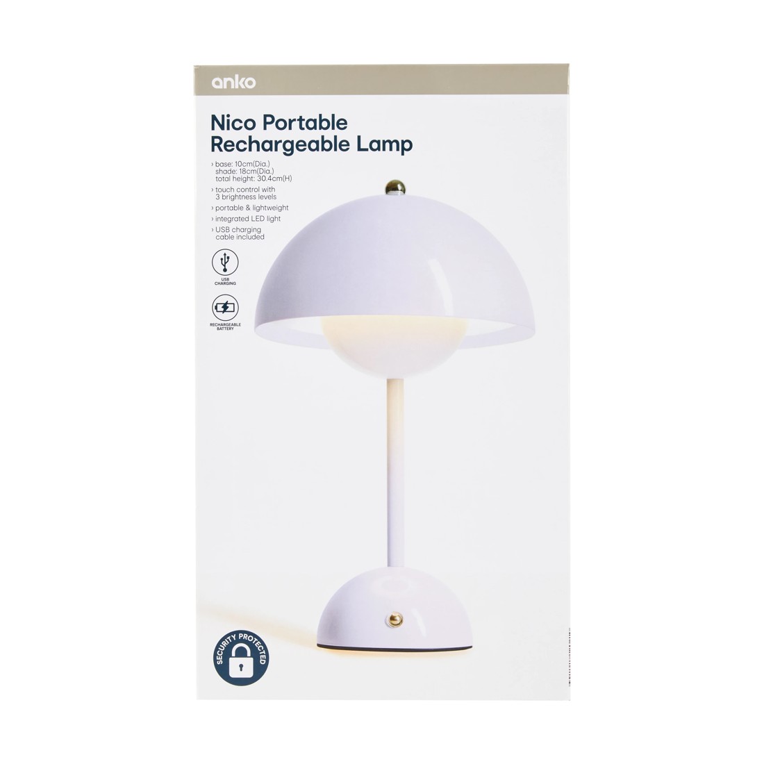 7 Nico Portable Rechargeable Lamp - Lilac, 7 of 7