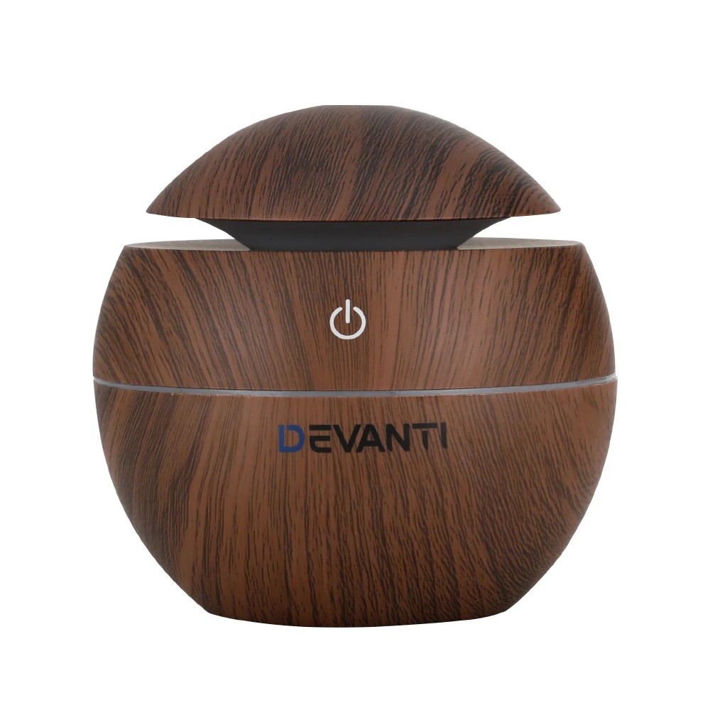 1 Devanti Aroma Diffuser Aromatherapy Dark Wood 130ml - Brown, 1 of 4
