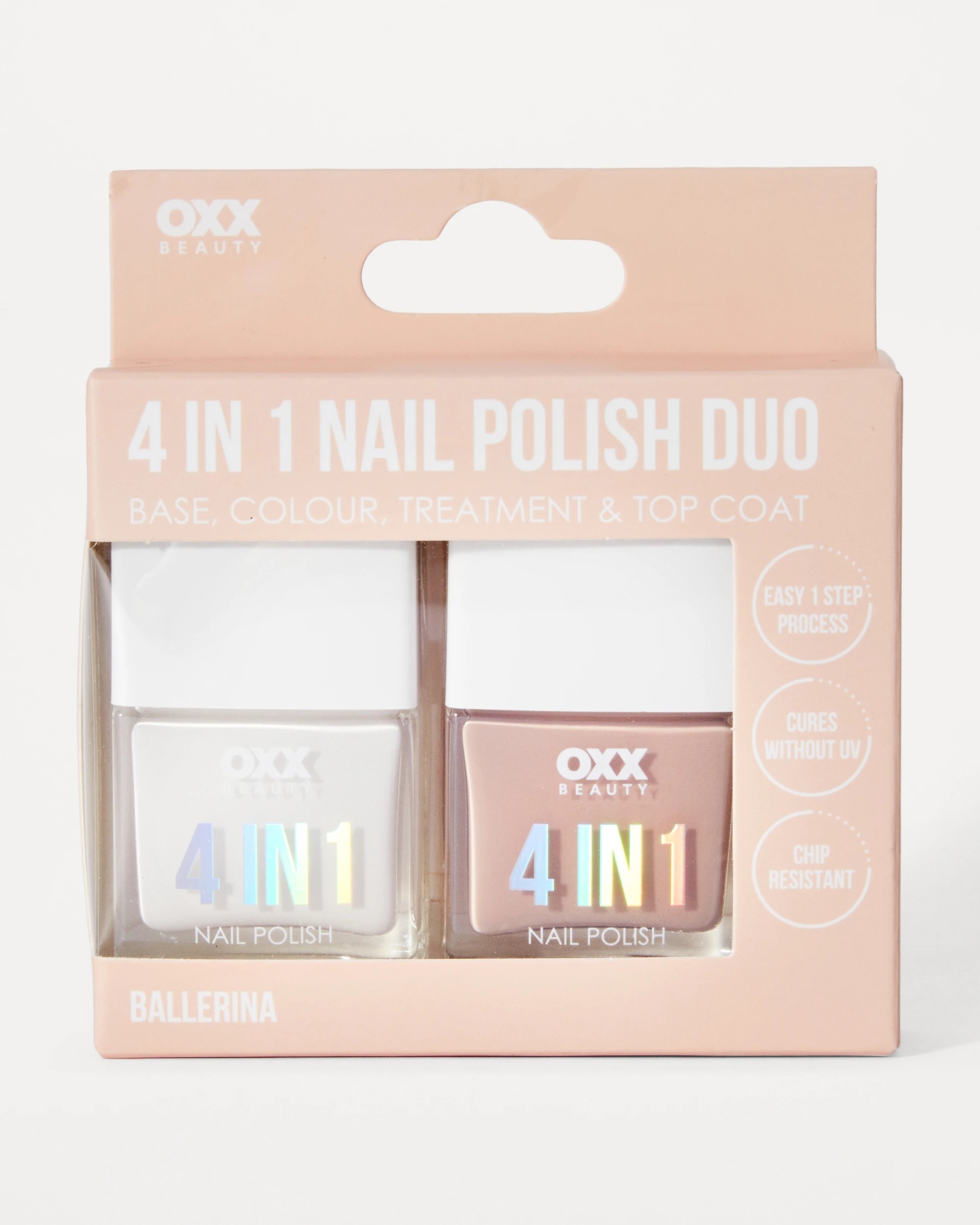 1 OXX Beauty 4-in-1 Nail Polish Duo - Ballerina, 1 of 6