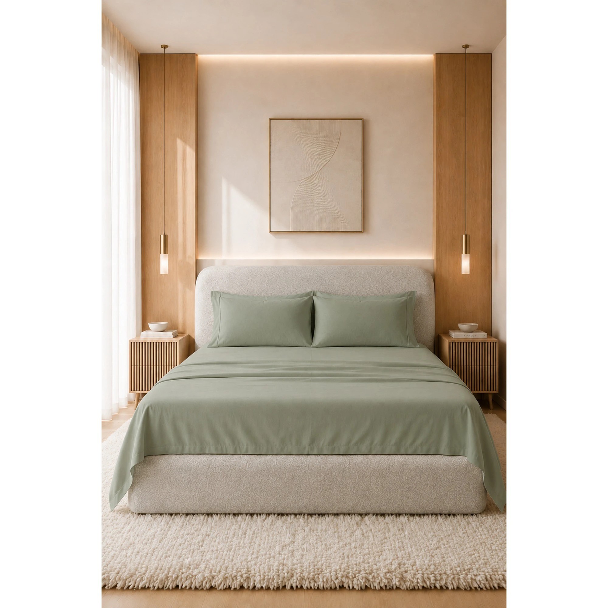 5 Royal Comfort 1000TC Bamboo Blend Sheet Pillowcase Set Ultra Soft - Queen Bed - Green, 5 of 8