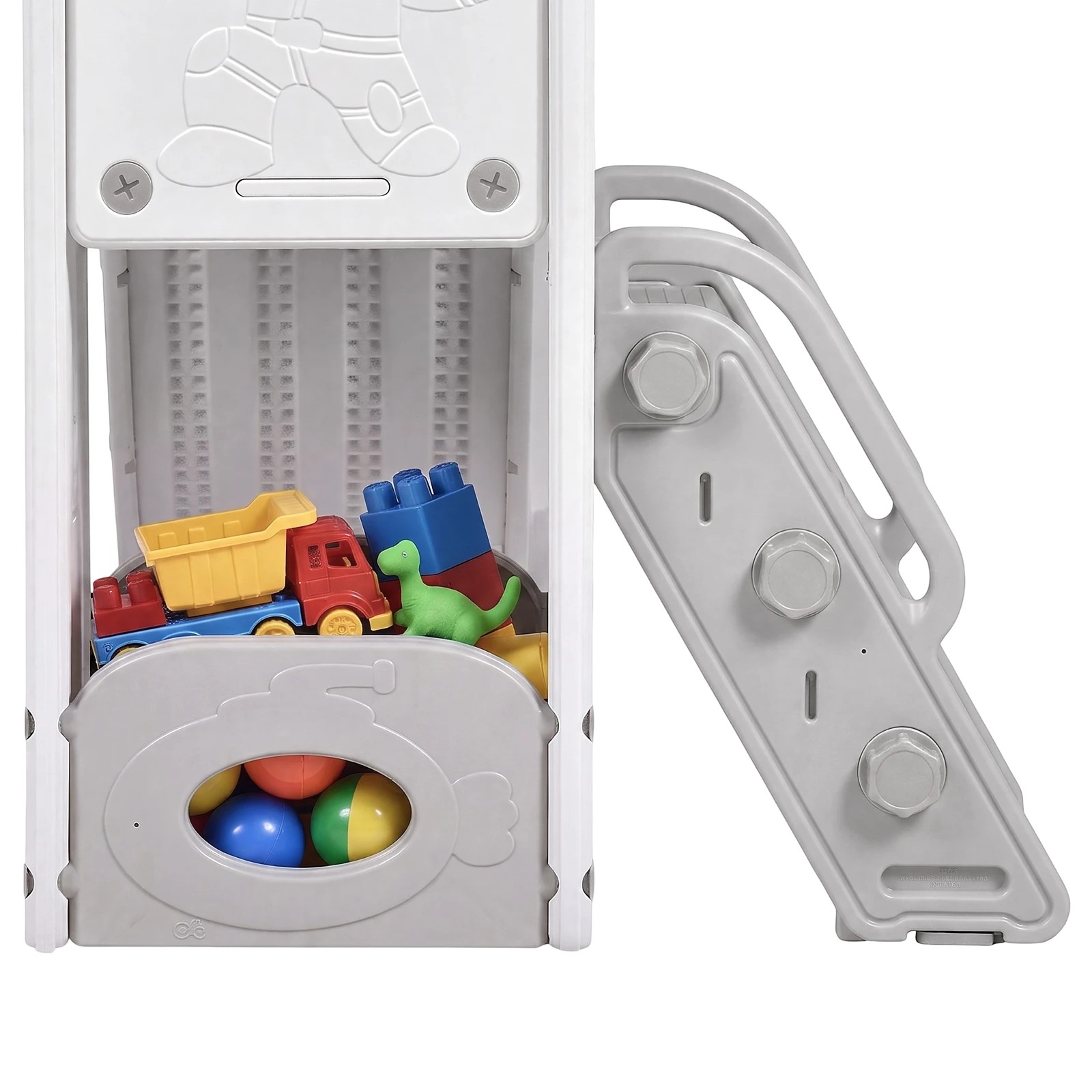 7 Advwin 6 in 1 L-Shaped Toddler Slide Indoor Baby Slide Kids Playset Outdoor Playground - Grey, 7 of 9