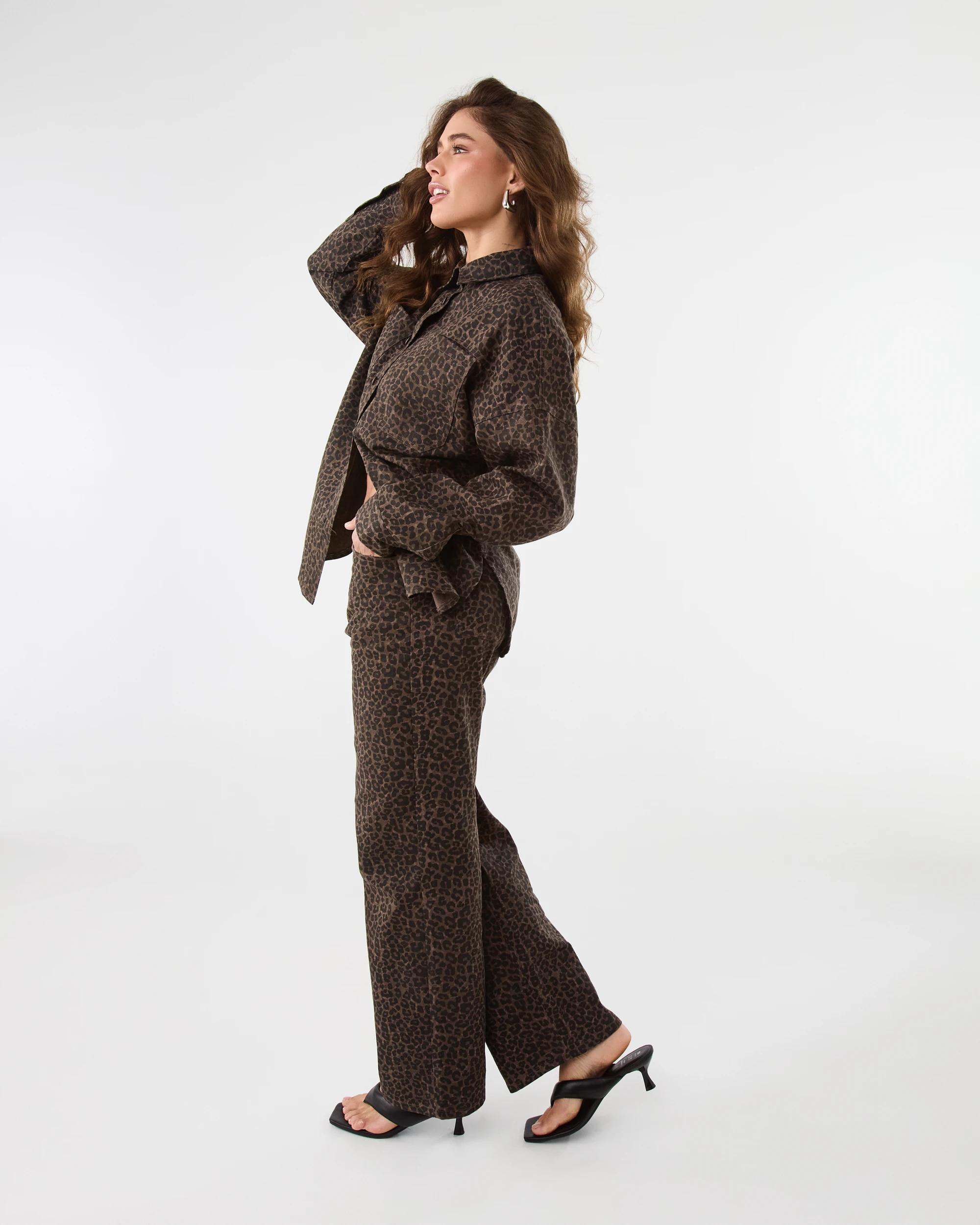 10 Long Sleeve Denim Shirt Brwn Leop, 10 of 10