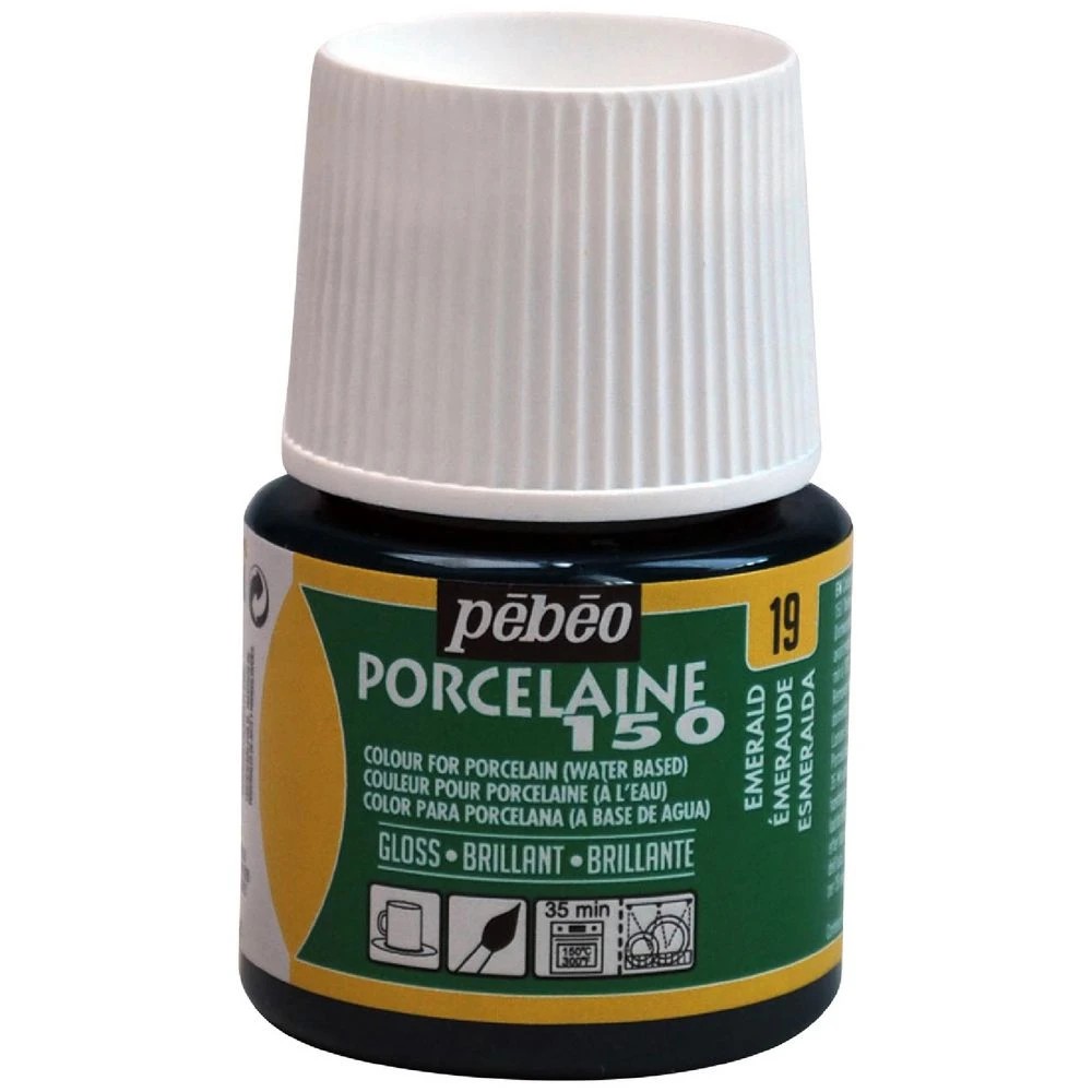 1 Pebeo Porcelaine 150 Paint 45ml Emerald, 1 of 1