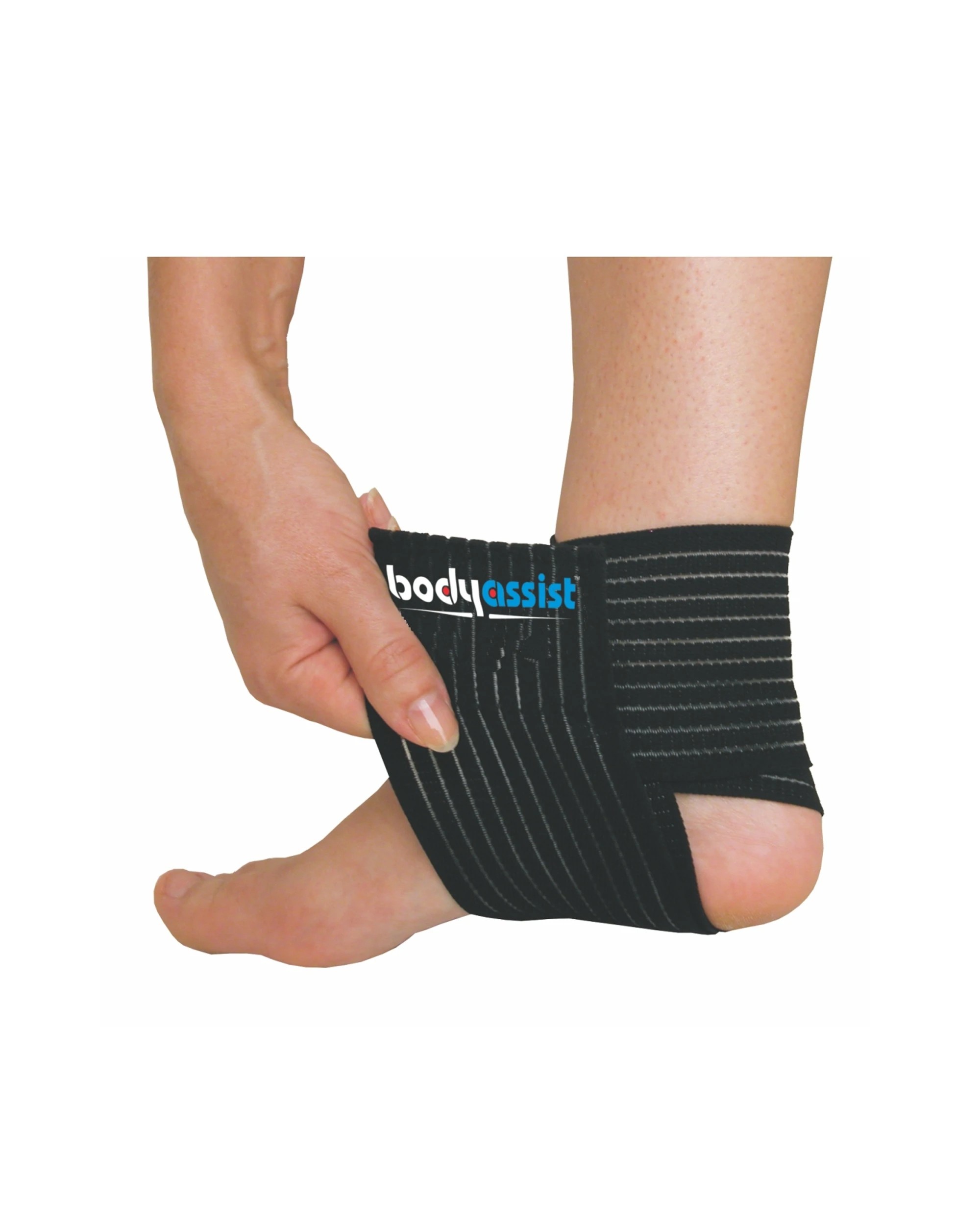 4 Bodyassist Elastic Ankle Wrap With Loop Anchor One Size Fits Most - Black, 4 of 6
