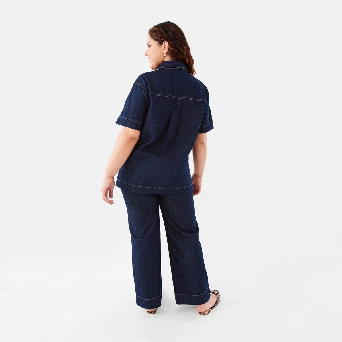 4 Short Sleeve Denim Shirt Indigo Wsh, 4 of 10