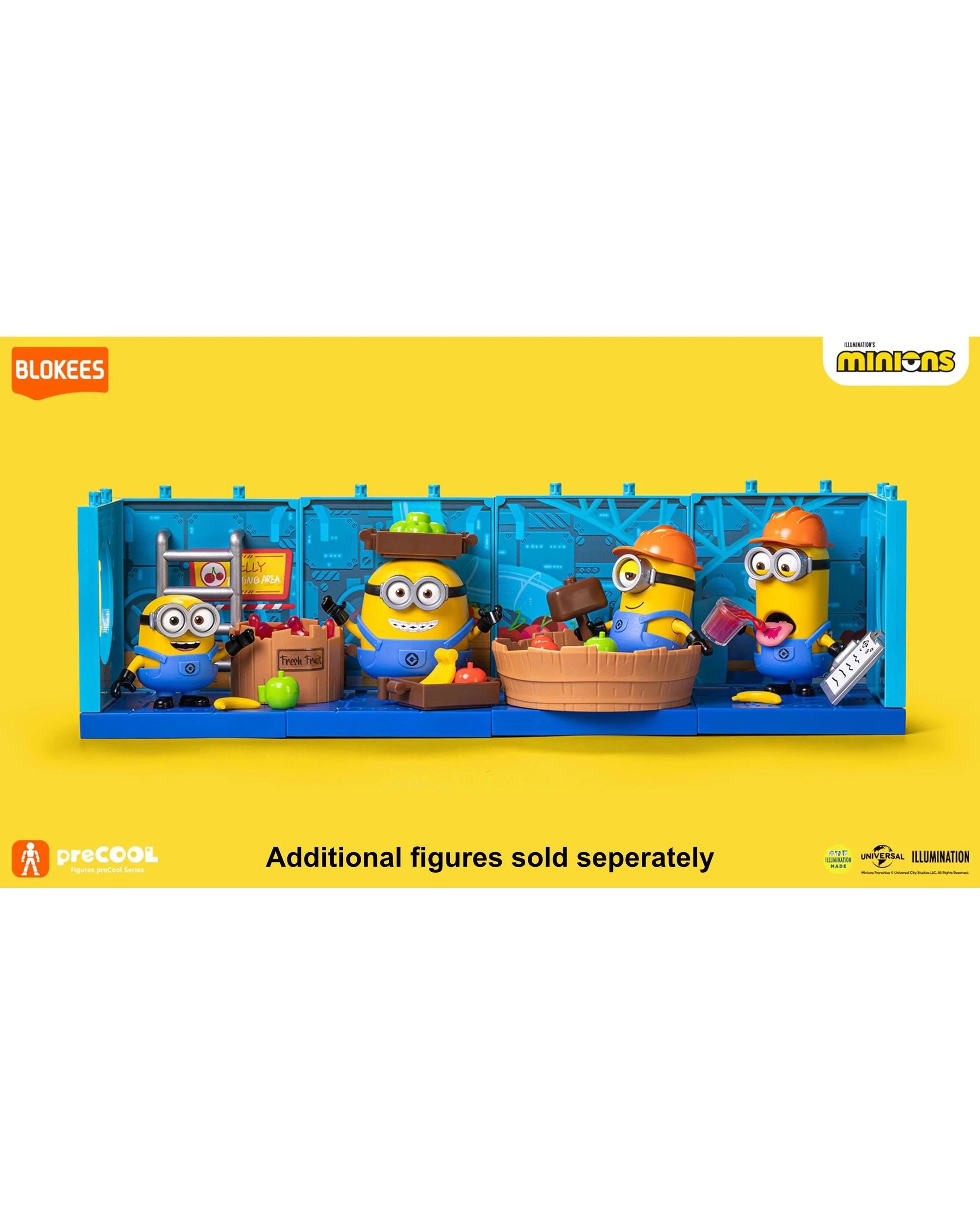 4 Blokees PreCOOL Jolly Factory Series Minions Otto the Fruit Handler Model Kit, 4 of 6