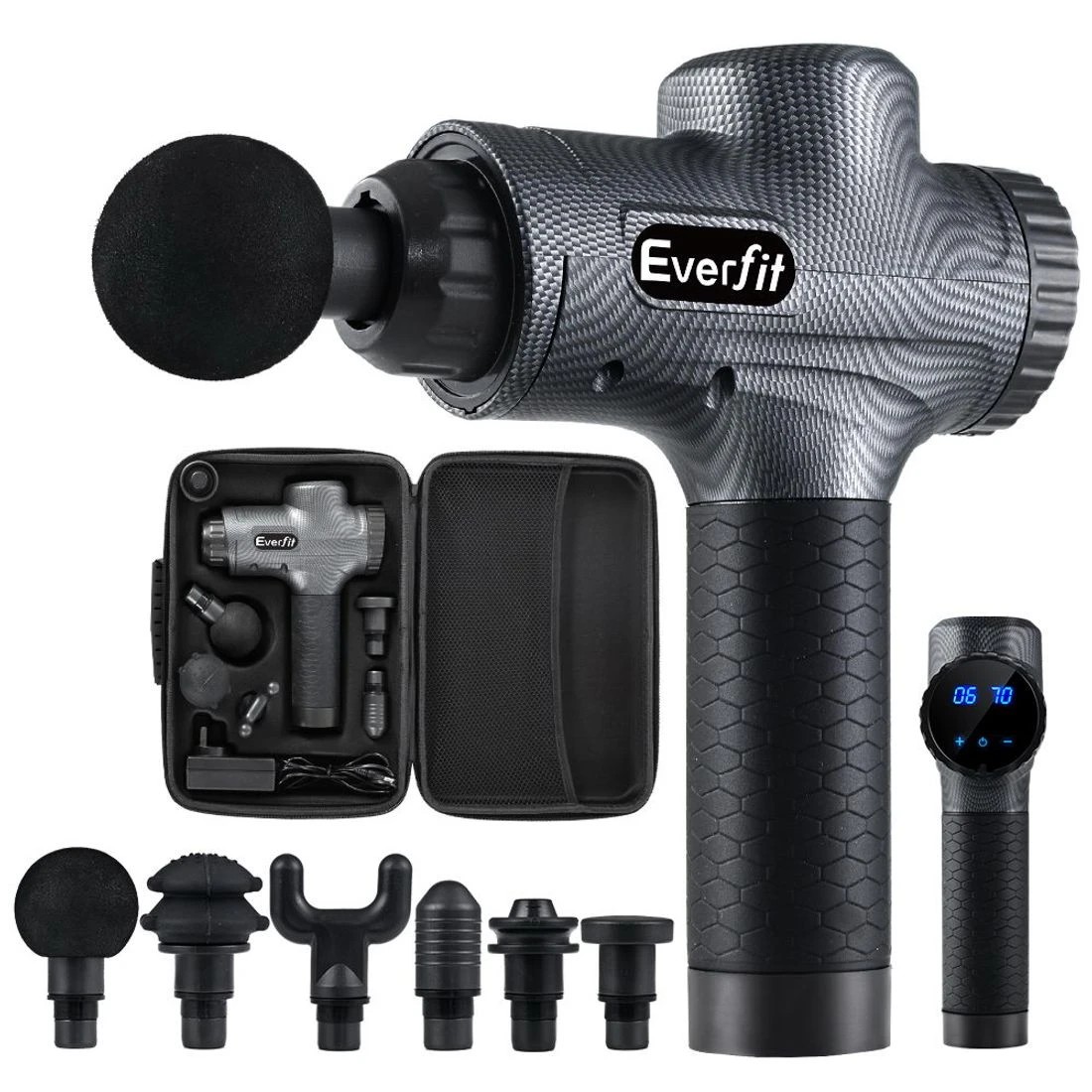 2 Everfit Massage Gun 30 Speed 6 Heads - Black, 2 of 7