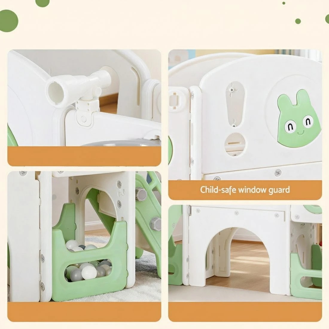 6 Keezi Kids Slide Swing Set Ball Hoop Rings Football Outdoor Toys - Multi, 6 of 7