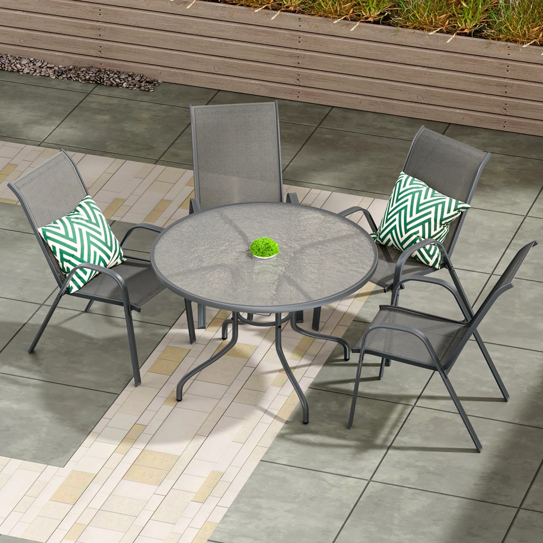 Alfordson 5PCS Outdoor Dining Set Table and Chairs Patio Furniture ...