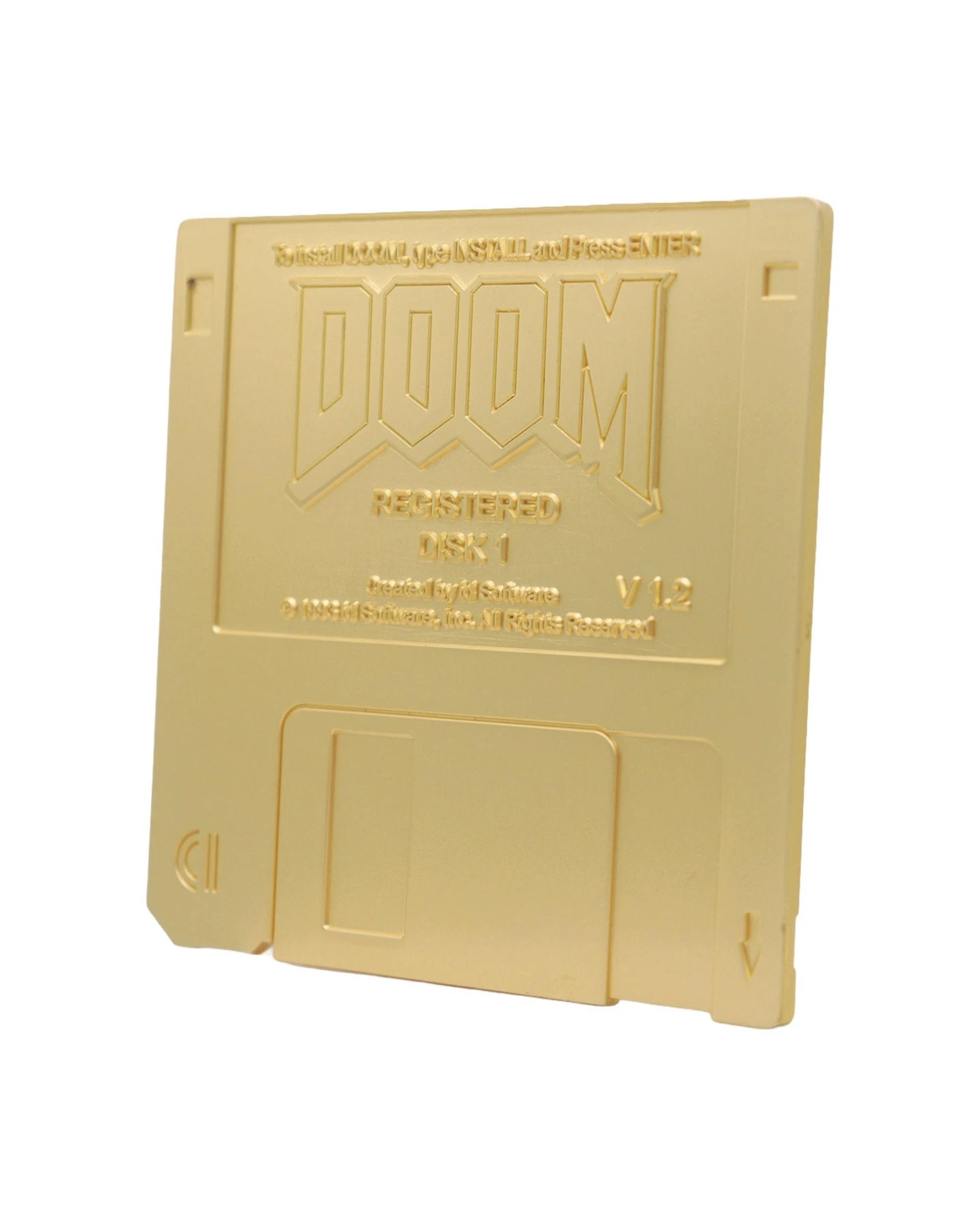 3 Fanattik DOOM Floppy Disk Limited Edition Imitation Gold Plated Replica, 3 of 9