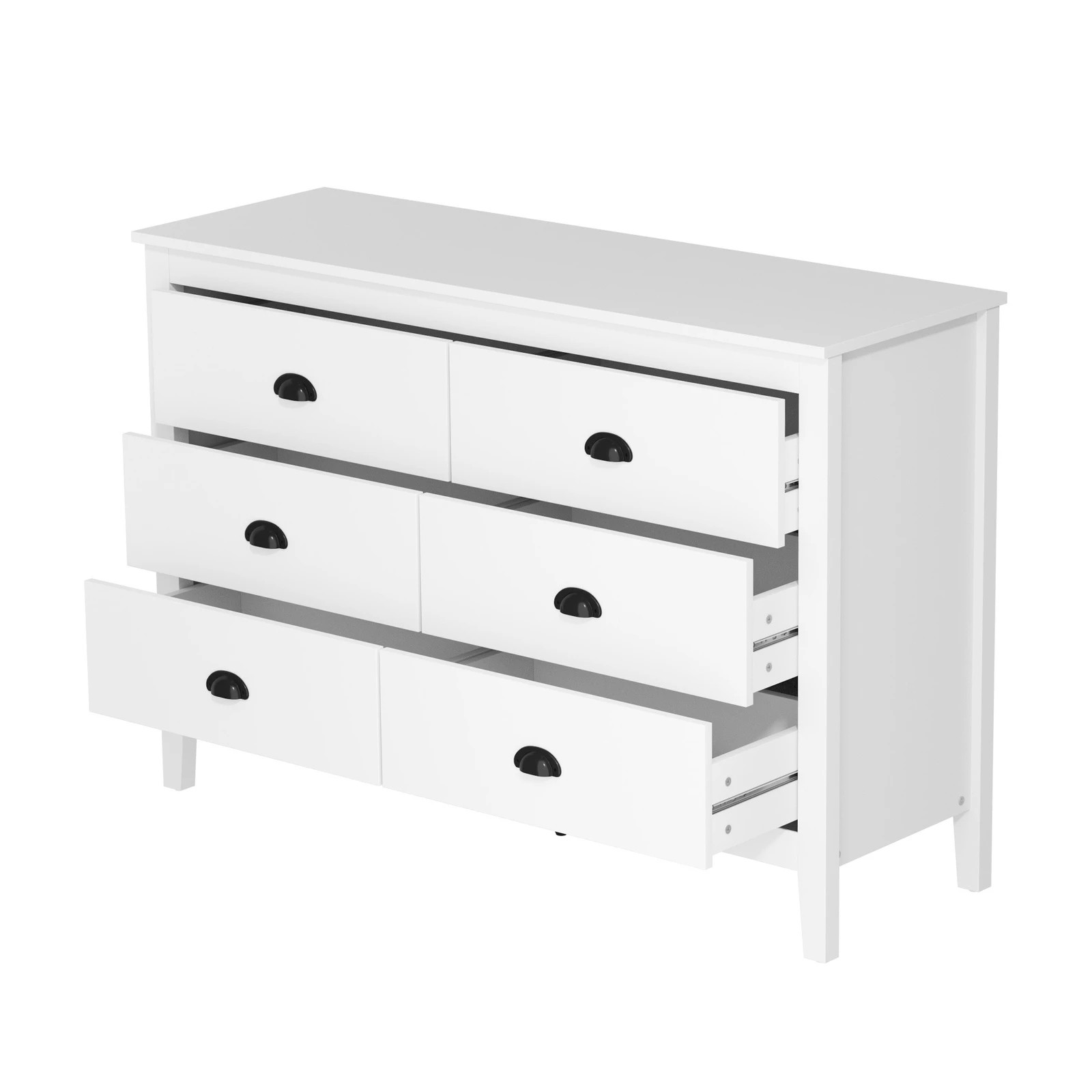 8 Oikiture 6 Chest Of Drawers Dresser Storage Cabinet Vintage
 - White, 8 of 10