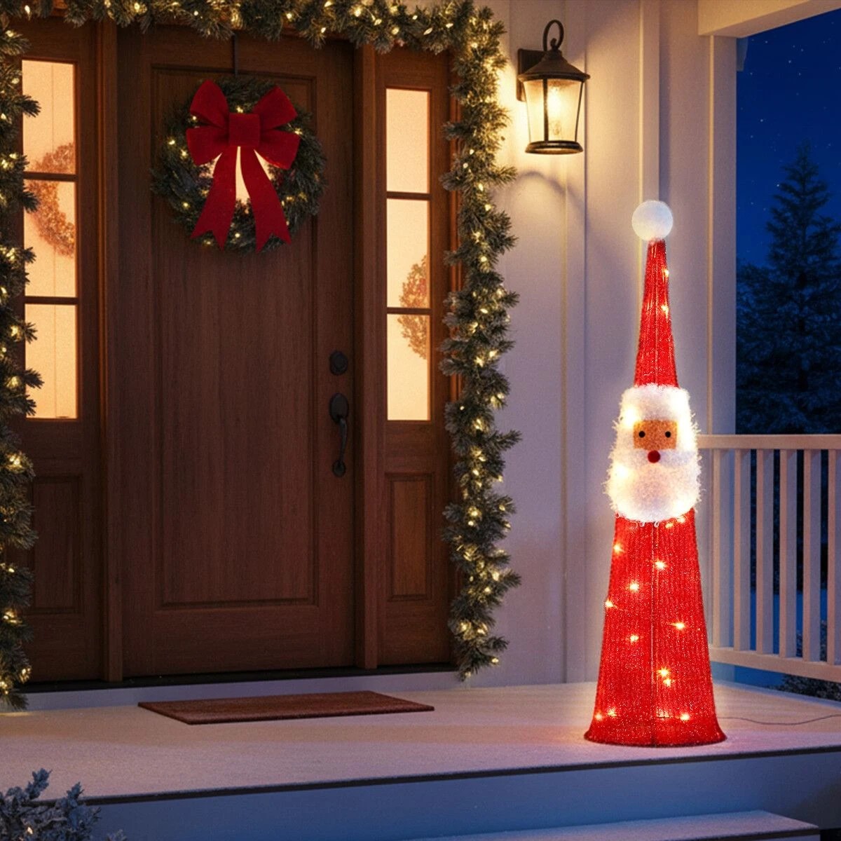 5 AUSWAY Christmas Lights Decorations Santa Claus Face 30 LED Strip Home, 5 of 7