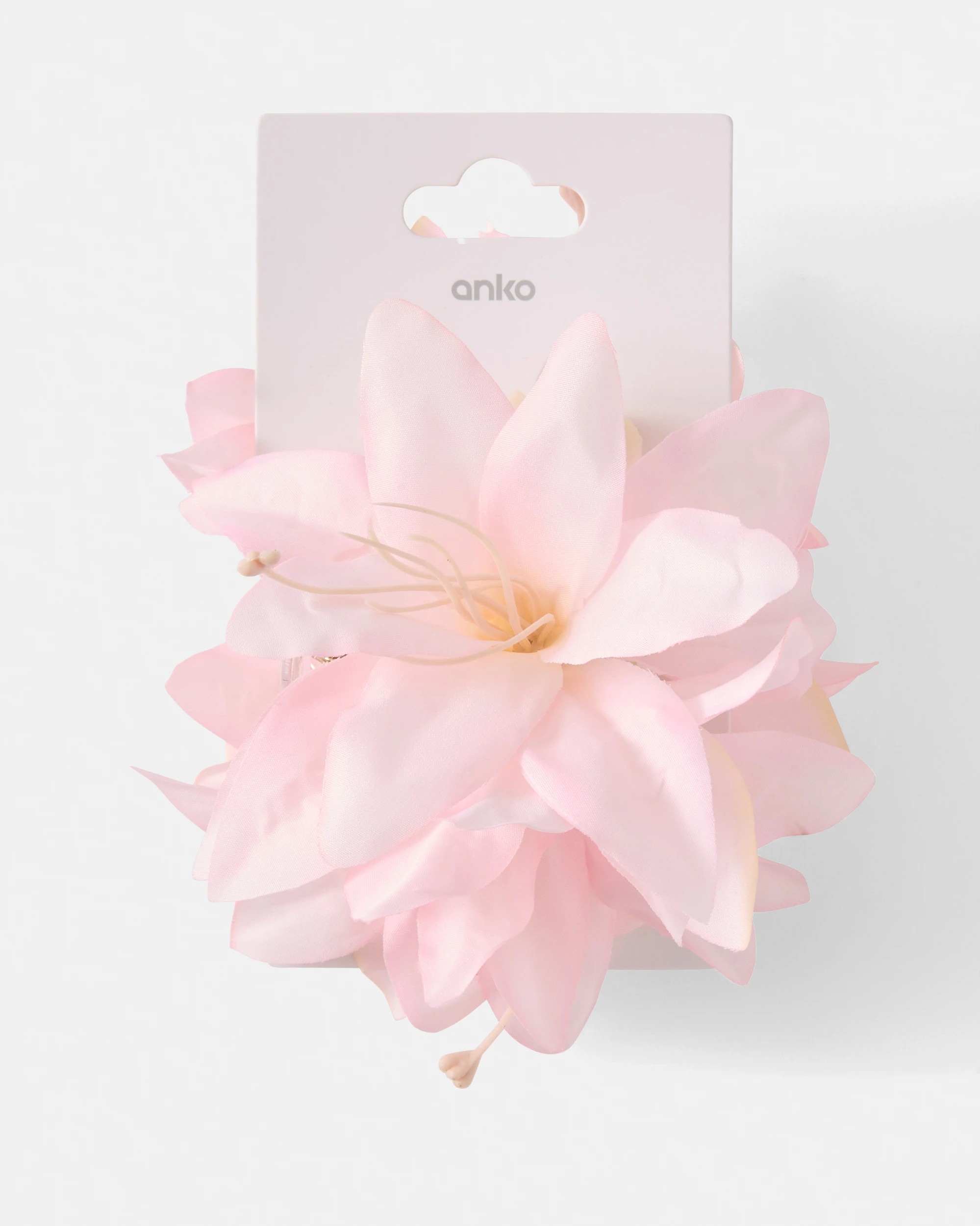 4 Pink Oversize Fabric Flower Claw Hair Clip, 4 of 4