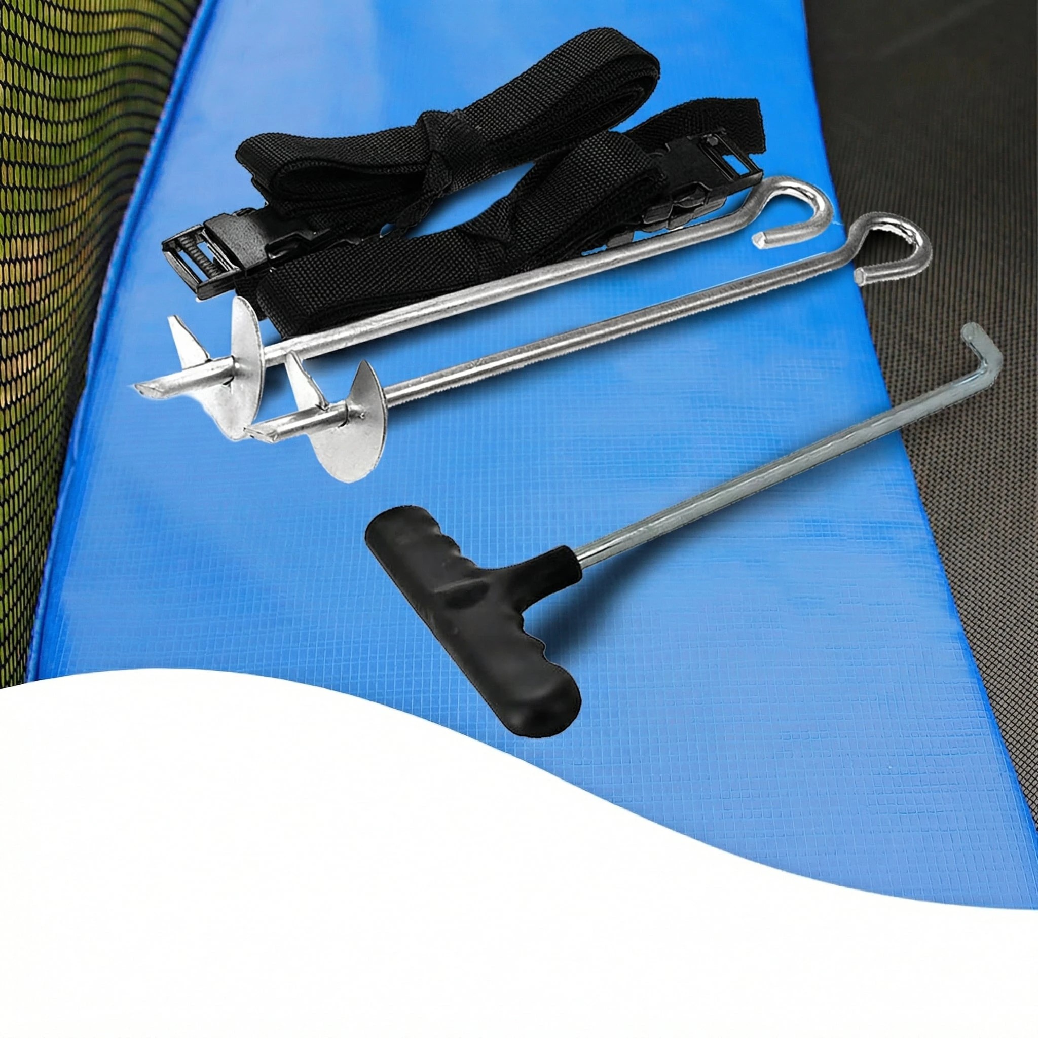 8 Kahuna Blizzard 10 ft Trampoline with Net - Blue, 8 of 8