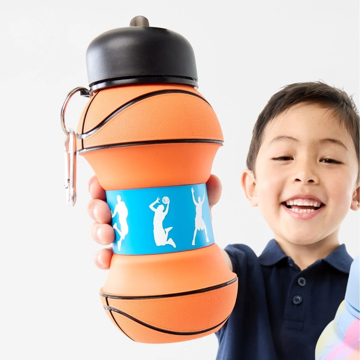 6 520ml Basketball Pop-Up Collapsible Drink Bottle, 6 of 6