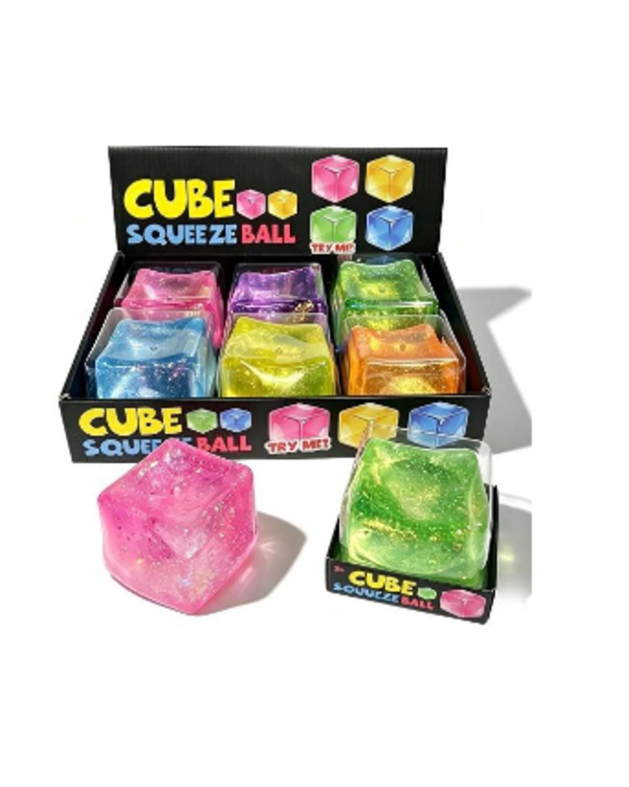 4 Squishy Maltose Mega Glitter Cube 7.5cm Assortment, 4 of 4