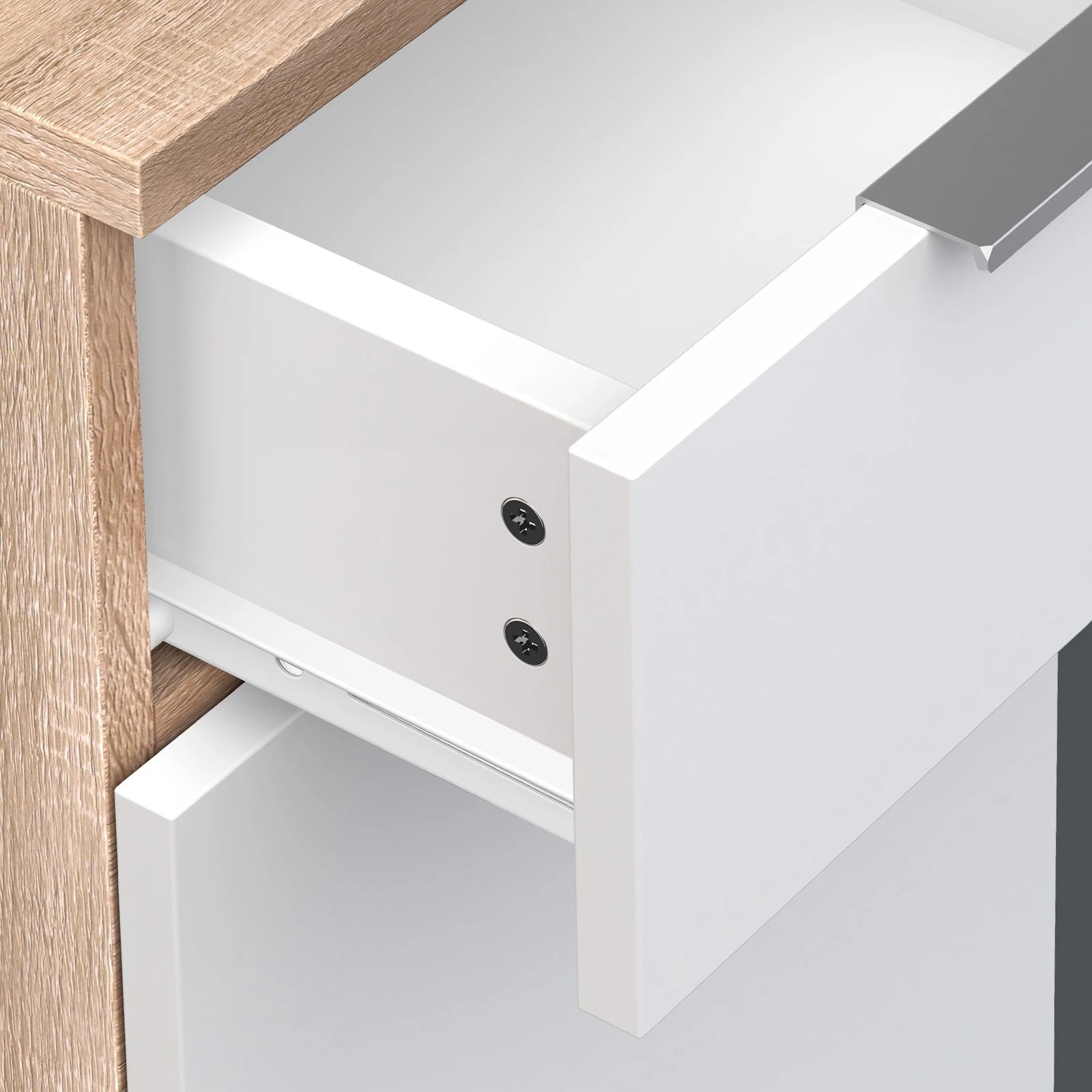 8 Alfordson Dressing Table Stool Set LED Vanity Desk Makeup Mirror Drawers - Oak, 8 of 10