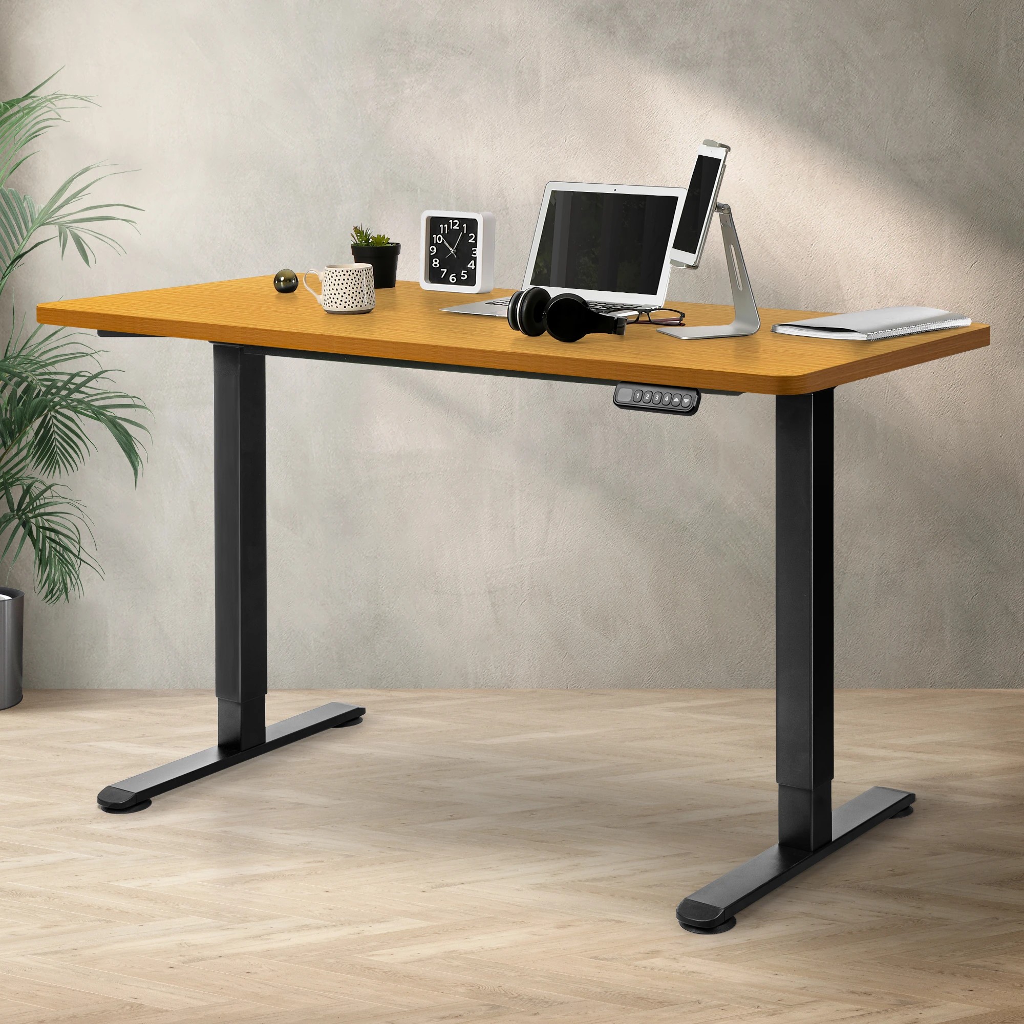7 Levede Desktop For Motorised Adjustable Desk Electric Sit Stand Table - Natural, 7 of 7