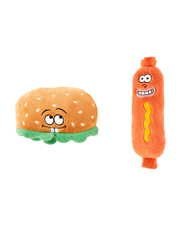 2 Pack Hot Dog and Sausage Chew Pet Toy