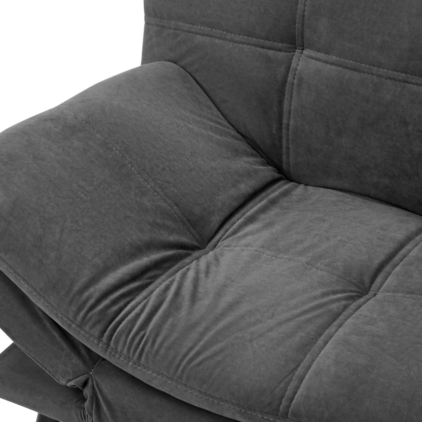 6 Oikiture Sofa Bed Futon Convertible Velvet Lounge Couch 3-seater Recliner
 - Grey, 6 of 10