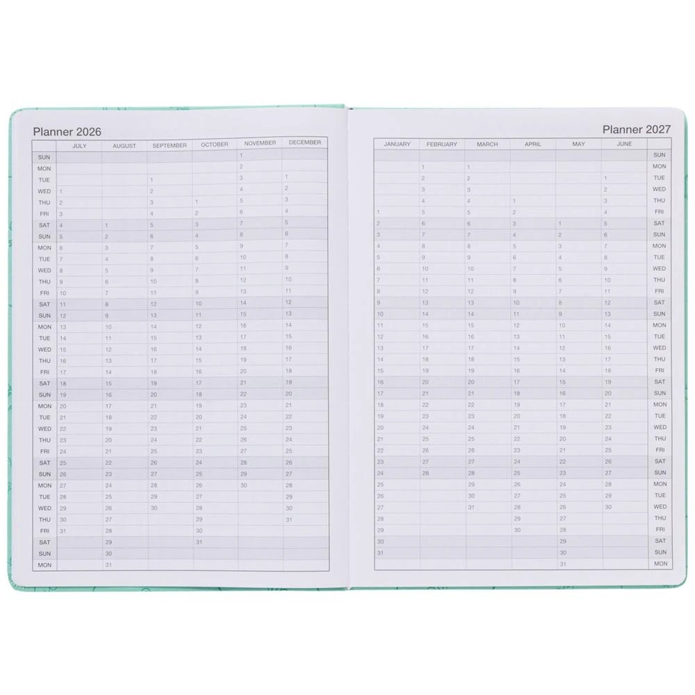 4 J.Burrows A4 Week-To-View Embossed Diary FY26/27 Sage, 4 of 6