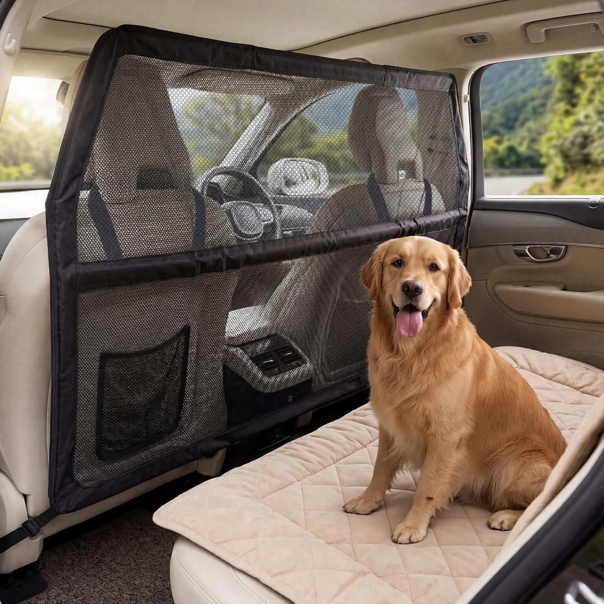 7 Pawz Dog Guard For Car Boot & Back Seat With Wider Coverage, 127x107, - Black, 7 of 8