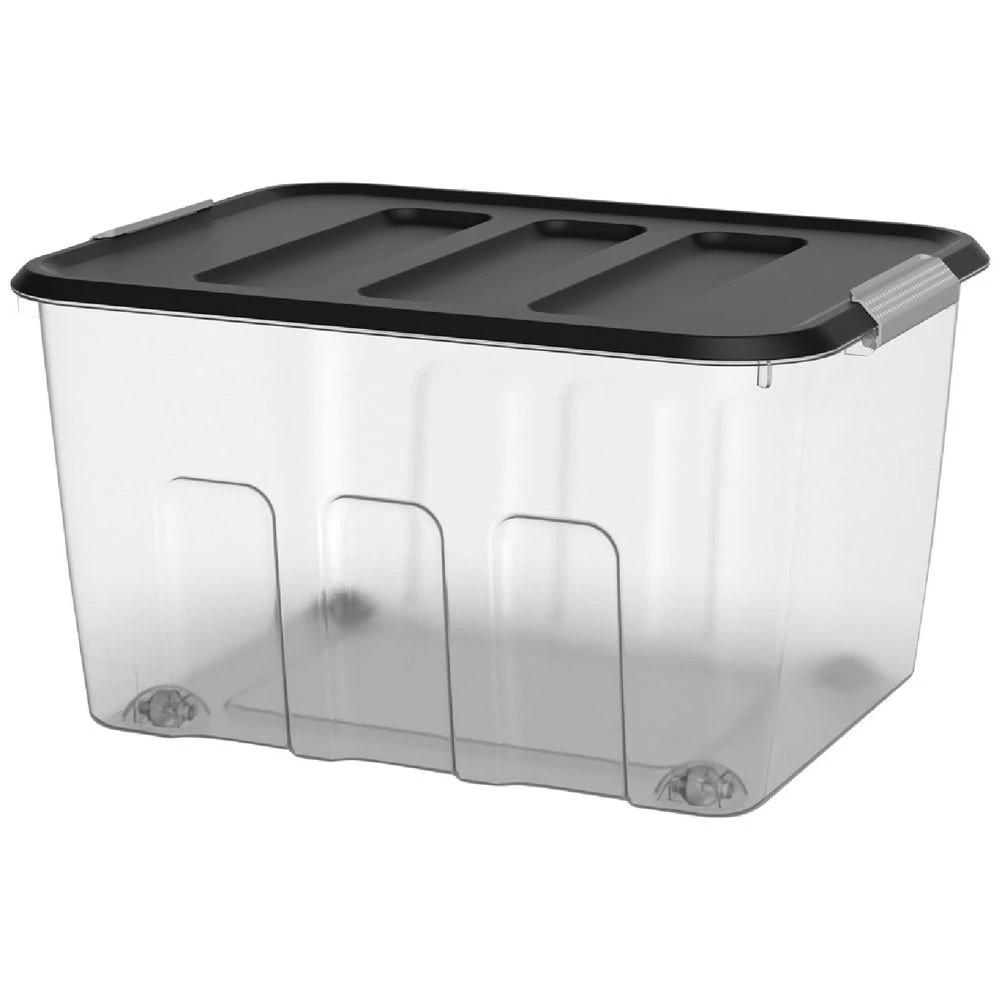1 J.Burrows 52L Modular Storage Container Clear/Grey, 1 of 6