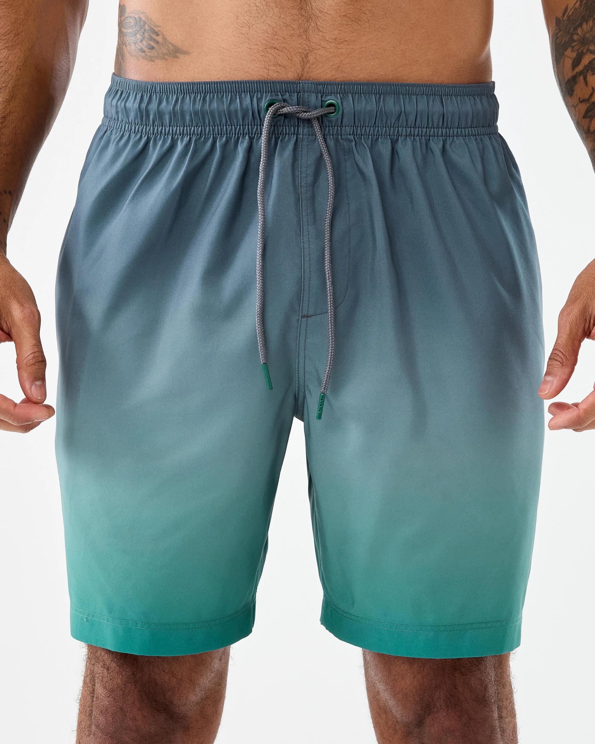 1 Regular Print Swim Boardshorts Grn Grad, 1 of 7