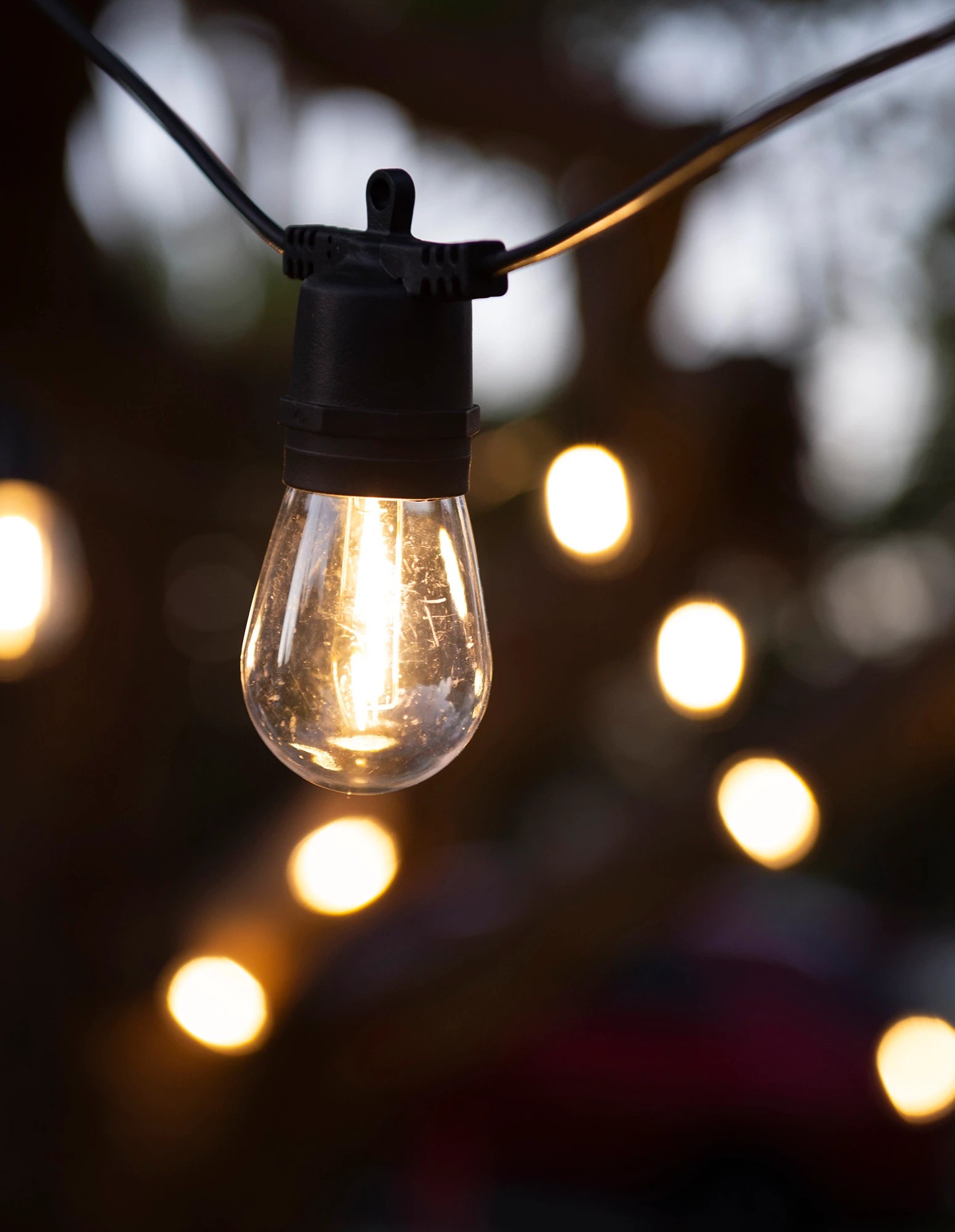 6 LumiFx 20 Bulb Solar Outdoor Festoon Lights - White, 6 of 10
