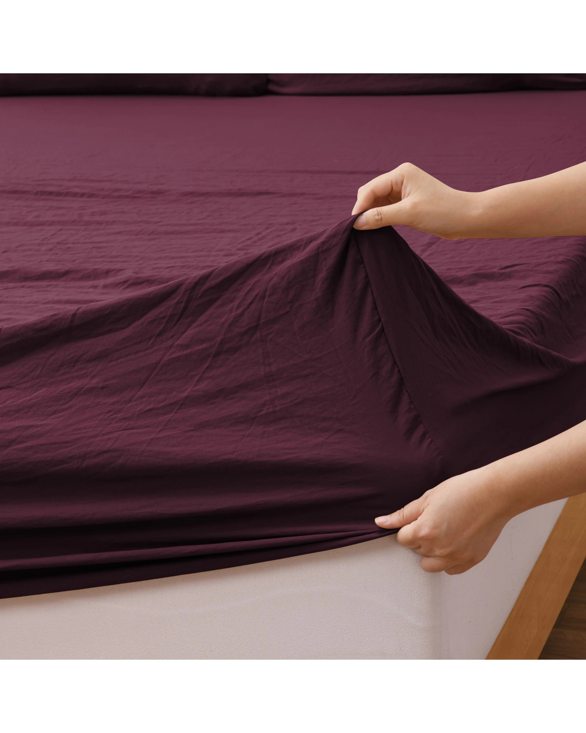 6 Dreamaker Superfine Washed Microfibre Sheet Set - Queen Bed - Cherry, 6 of 10