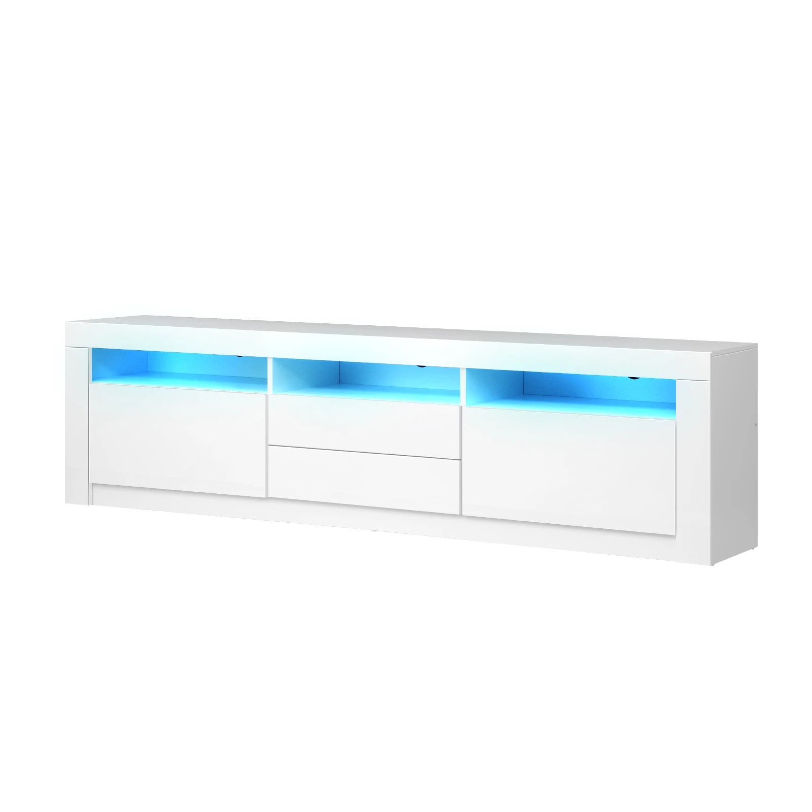 1 Oikiture Entertainment Unit Rgb Led Gloss Black 180cm
 - White, 1 of 8