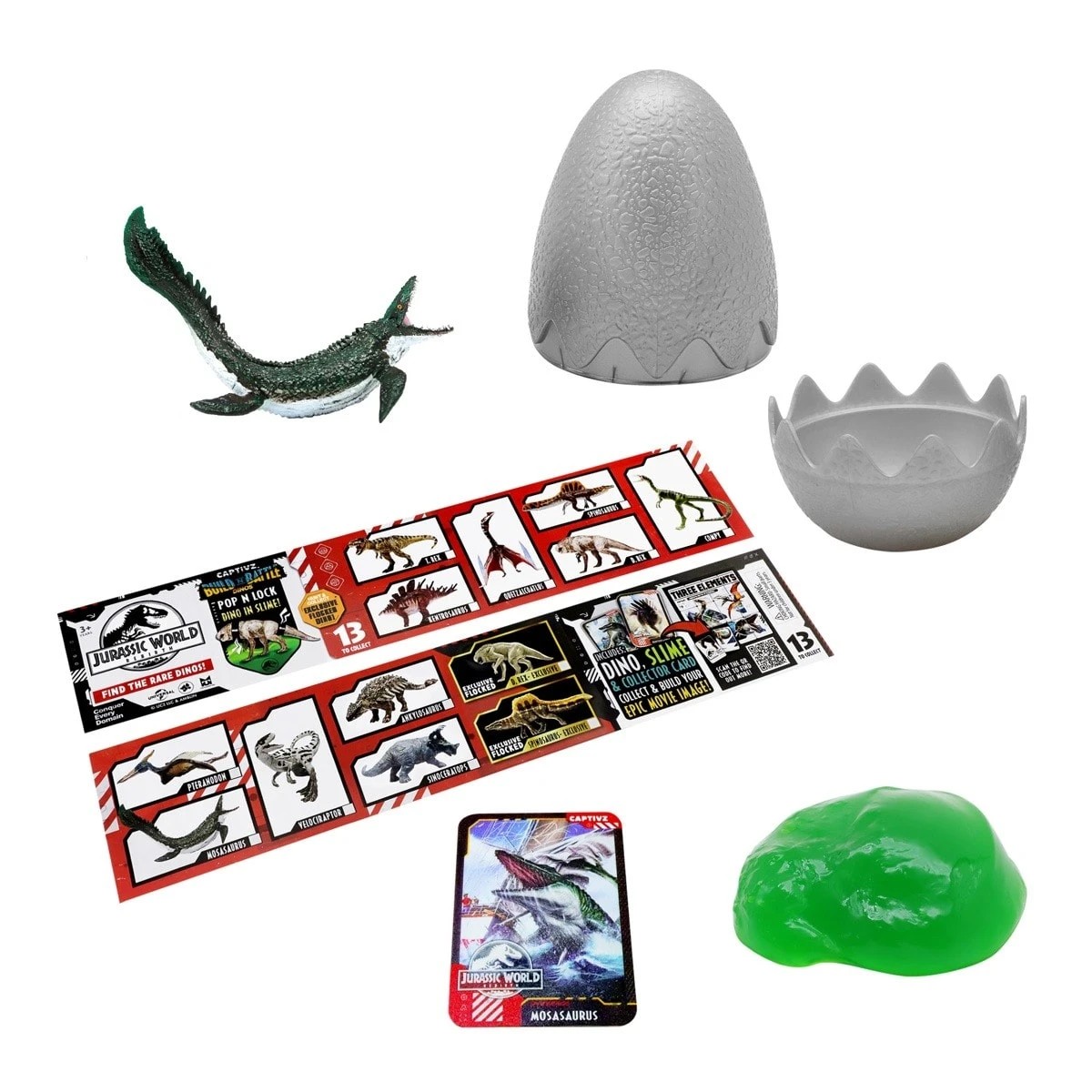 3 Jurassic World Rebirth Captivz Build N Battle Dinos Slime Egg - Assorted, 3 of 10