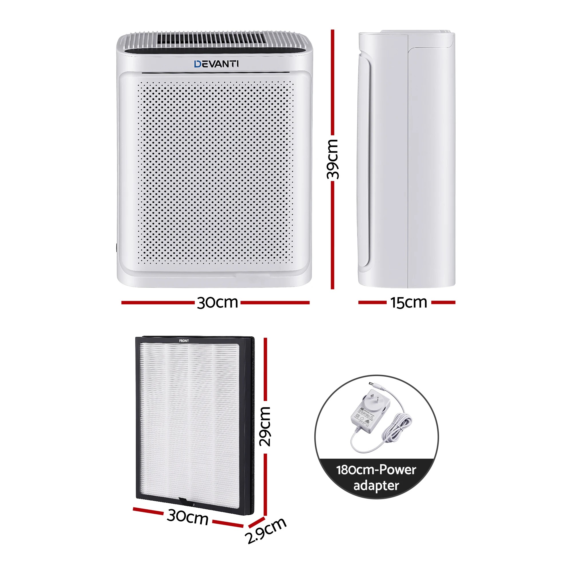 4 Devanti Air Purifier With Spare Filter - Multi, 4 of 9