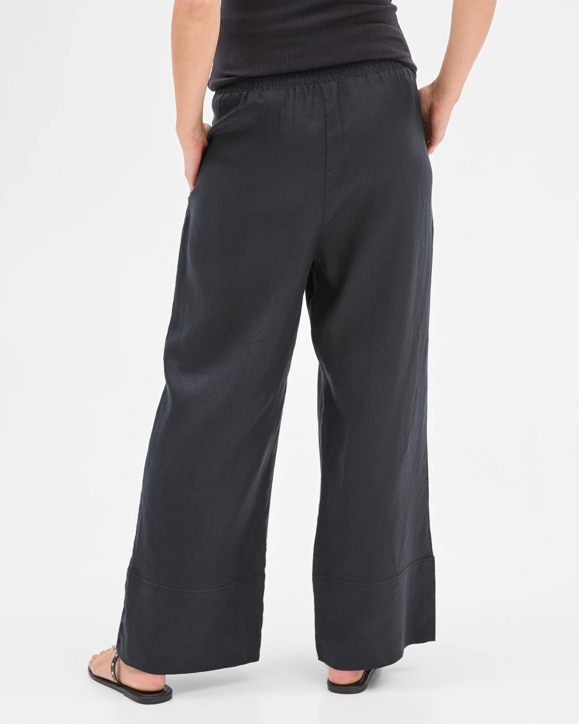 4 Target Maternity European Linen Wide Leg Pants BLACK, 4 of 5