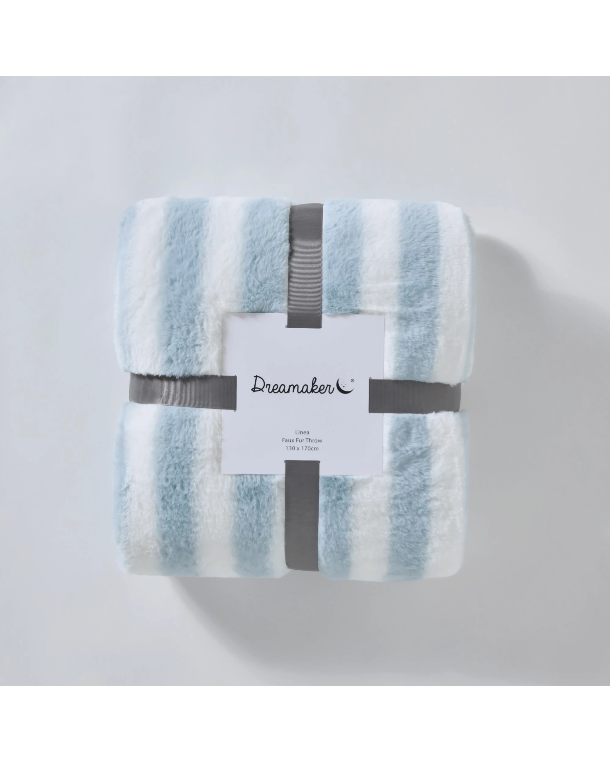 6 Dreamaker Linea Faux Fur Throw 130x170cm - Blue, 6 of 7