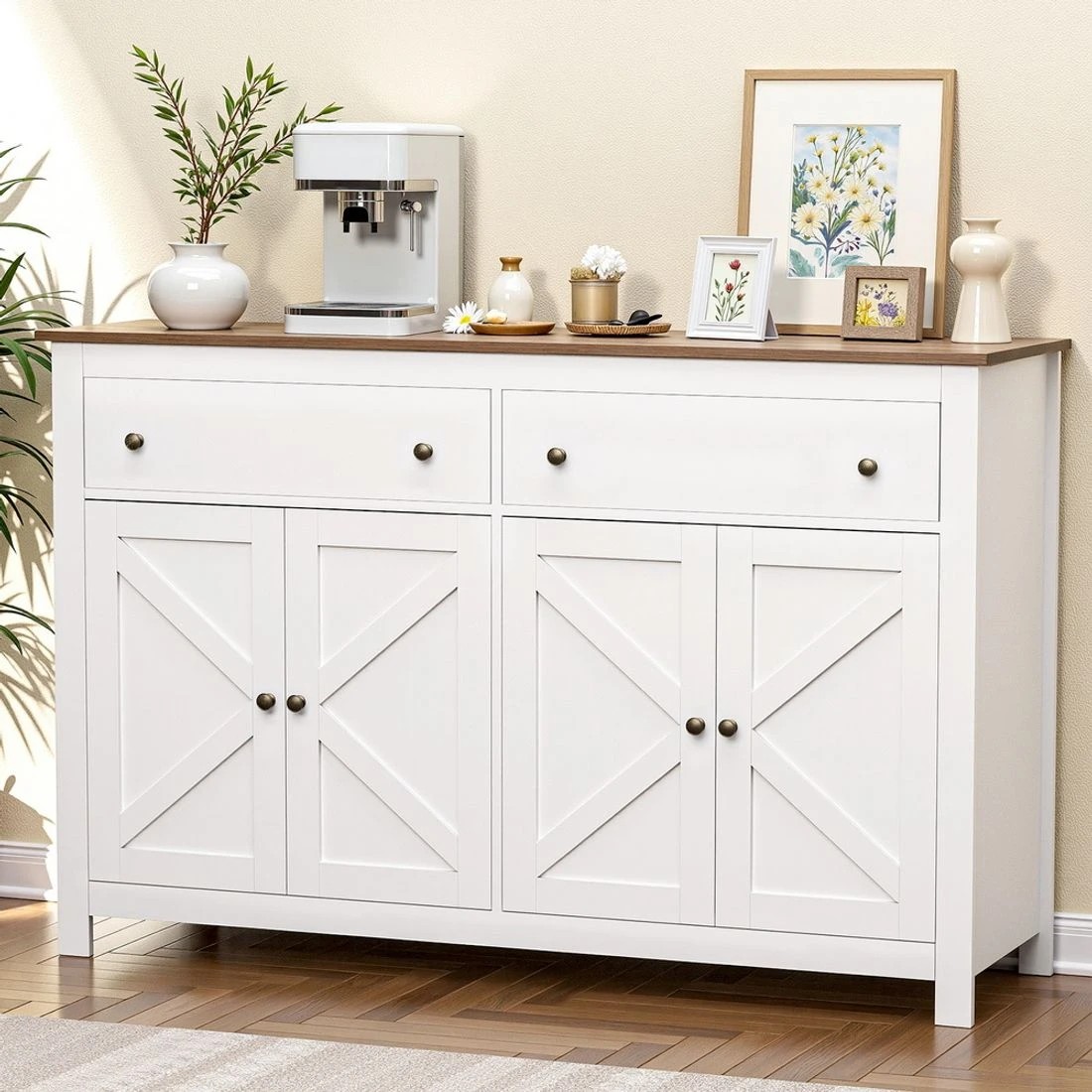 6 Artiss Buffet Sideboard Storage Cabinet Kitchen Cupboard 2 Drawers 140CM - Multi, 6 of 7