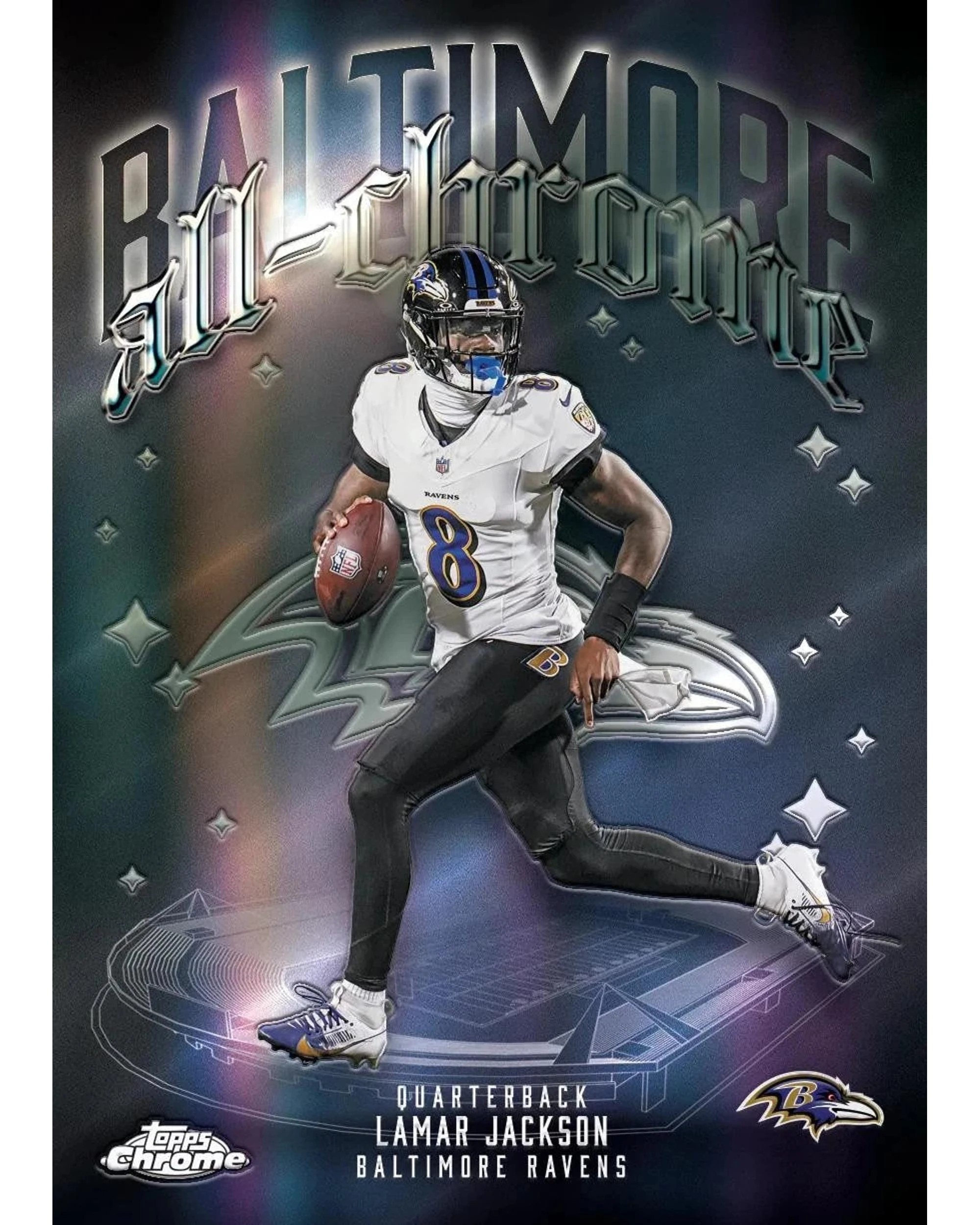 8 Topps 2025 Chrome NFL Football Delight Box, 8 of 9
