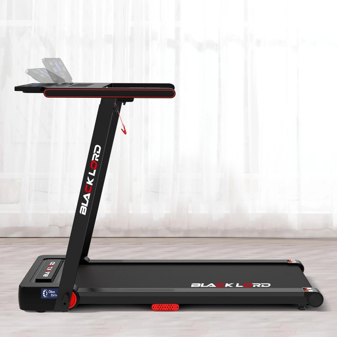 2 Black Lord Treadmill Electric Walking Pad Fully Foldable with Desktop 450mm Belt - Black, 2 of 10