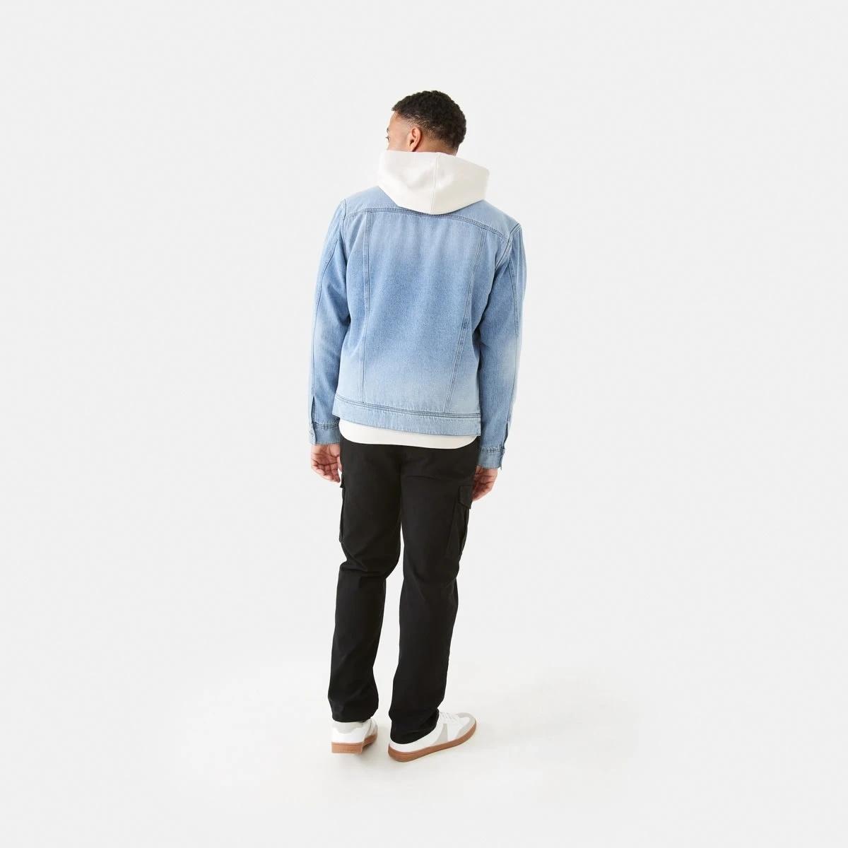 4 Denim Sherpa Jacket Light Wash, 4 of 8