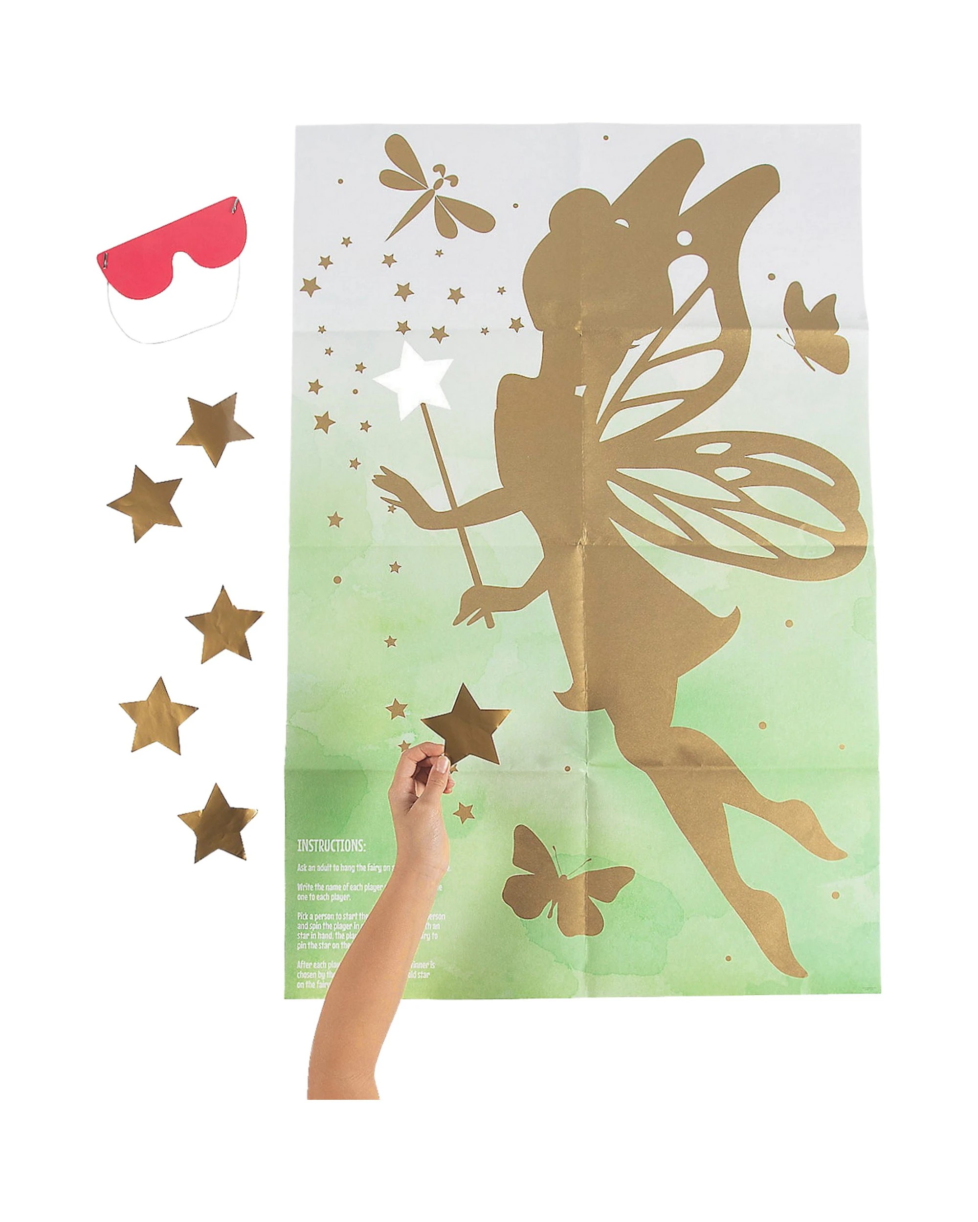 1 Partyrama Golden Fairy Pin the Star Party Game, 1 of 1