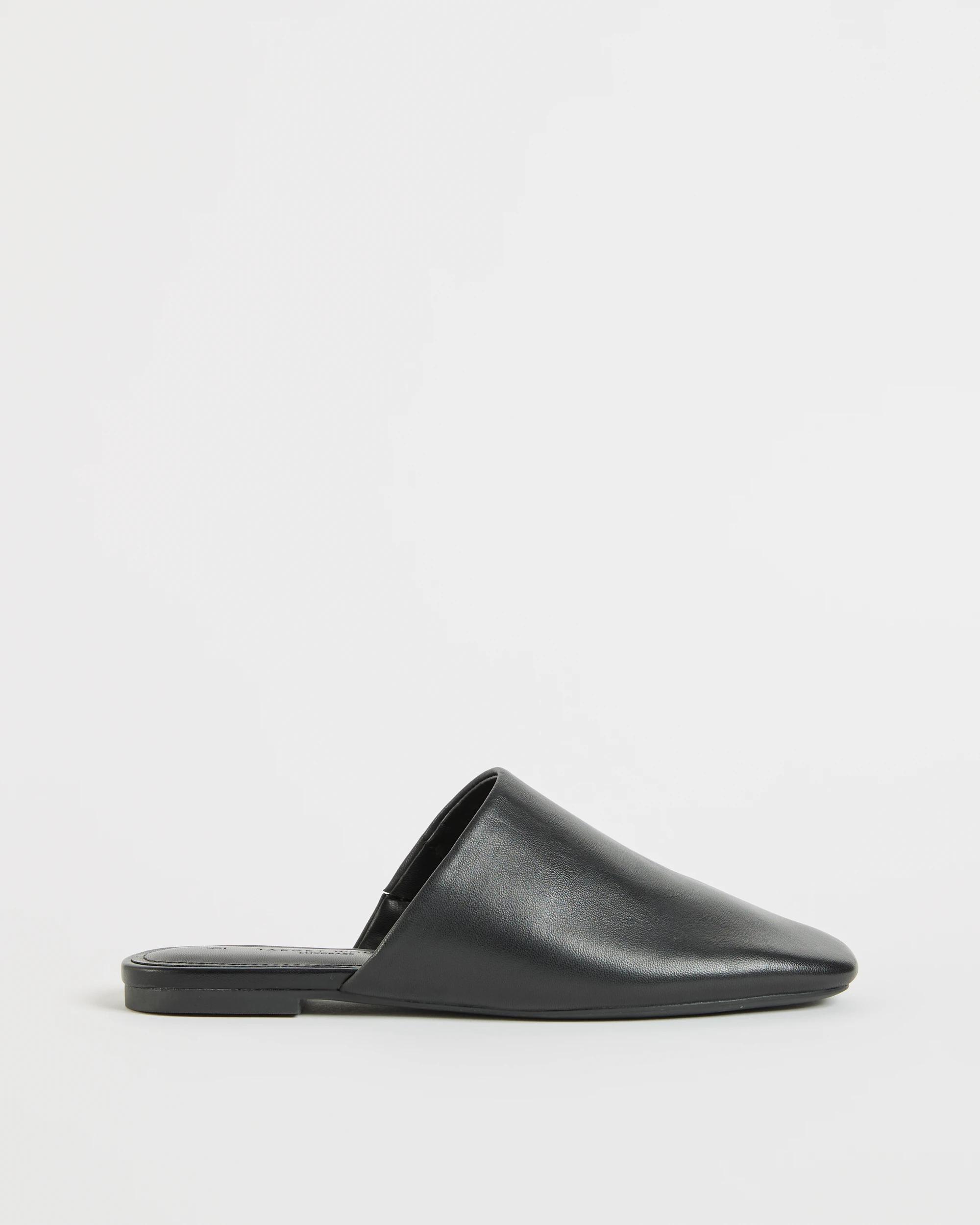 1 Target Woman Genuine Leather Mule Flats - Tara BLACK PATENT, 1 of 3