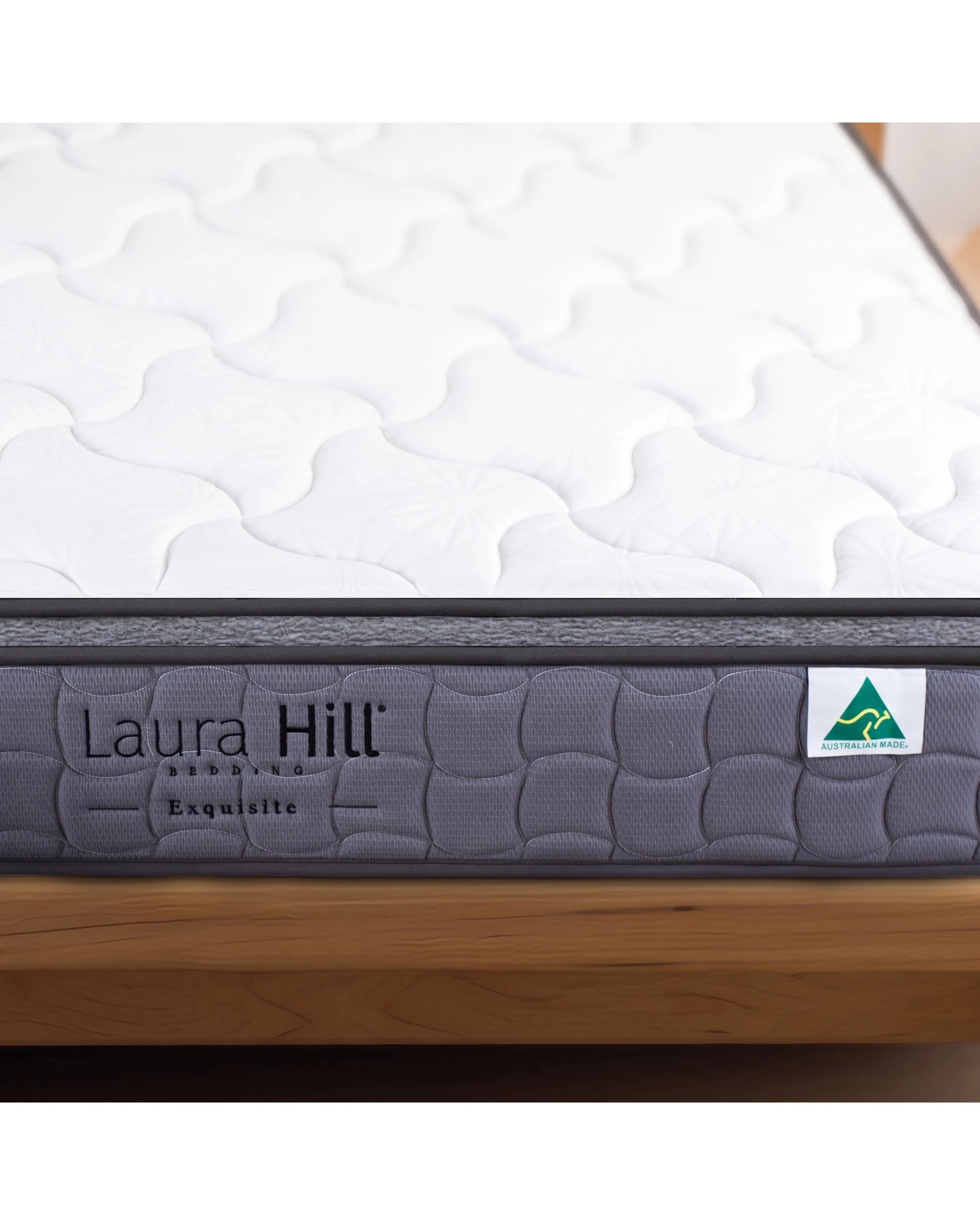 5 Laura Hill Exquisite King Single Mattress Australian Made - Medium Support - King Single Bed - Grey, 5 of 6