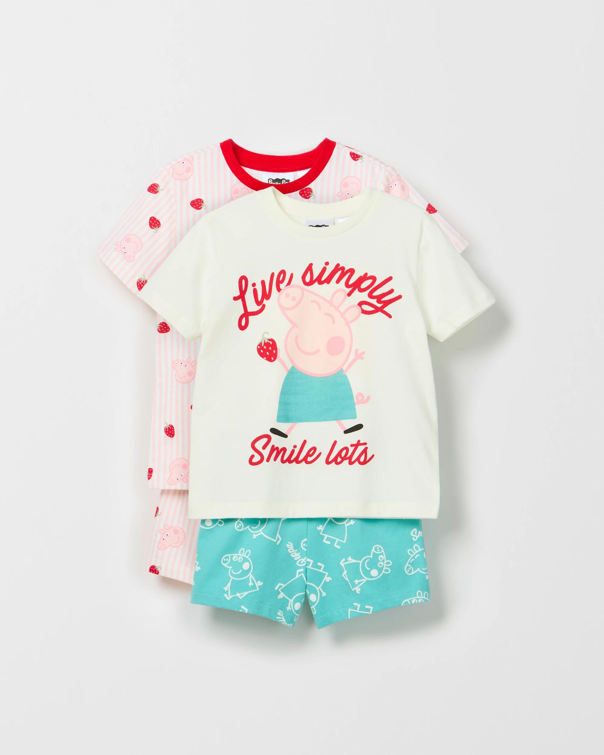 1 Peppa Pig Australian Cotton Younger Girls Short Pyjama Set 2 Pack MULTI, 1 of 4