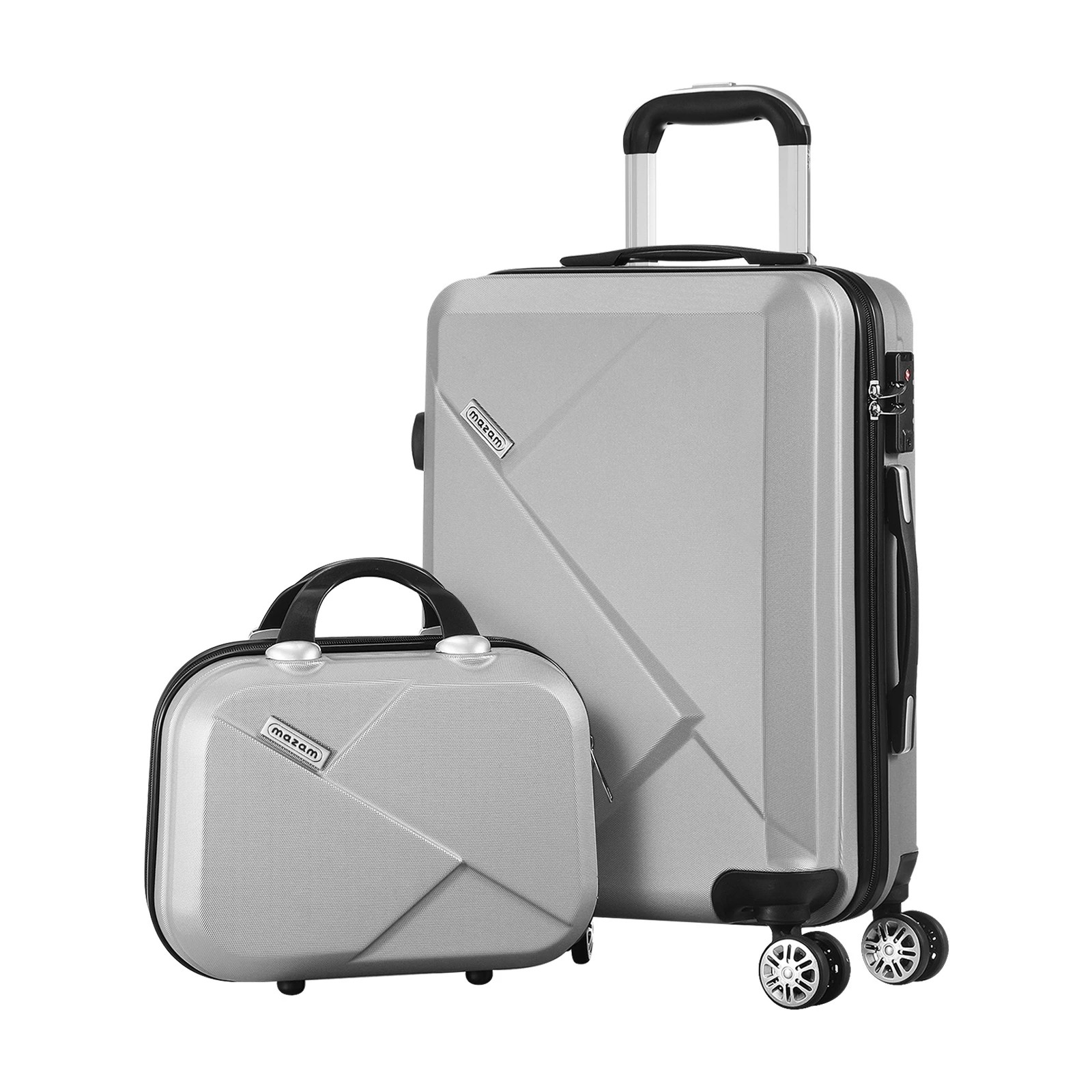 1 Mazam 2PCS Luggage Suitcase Trolley Set - Silver, 1 of 8